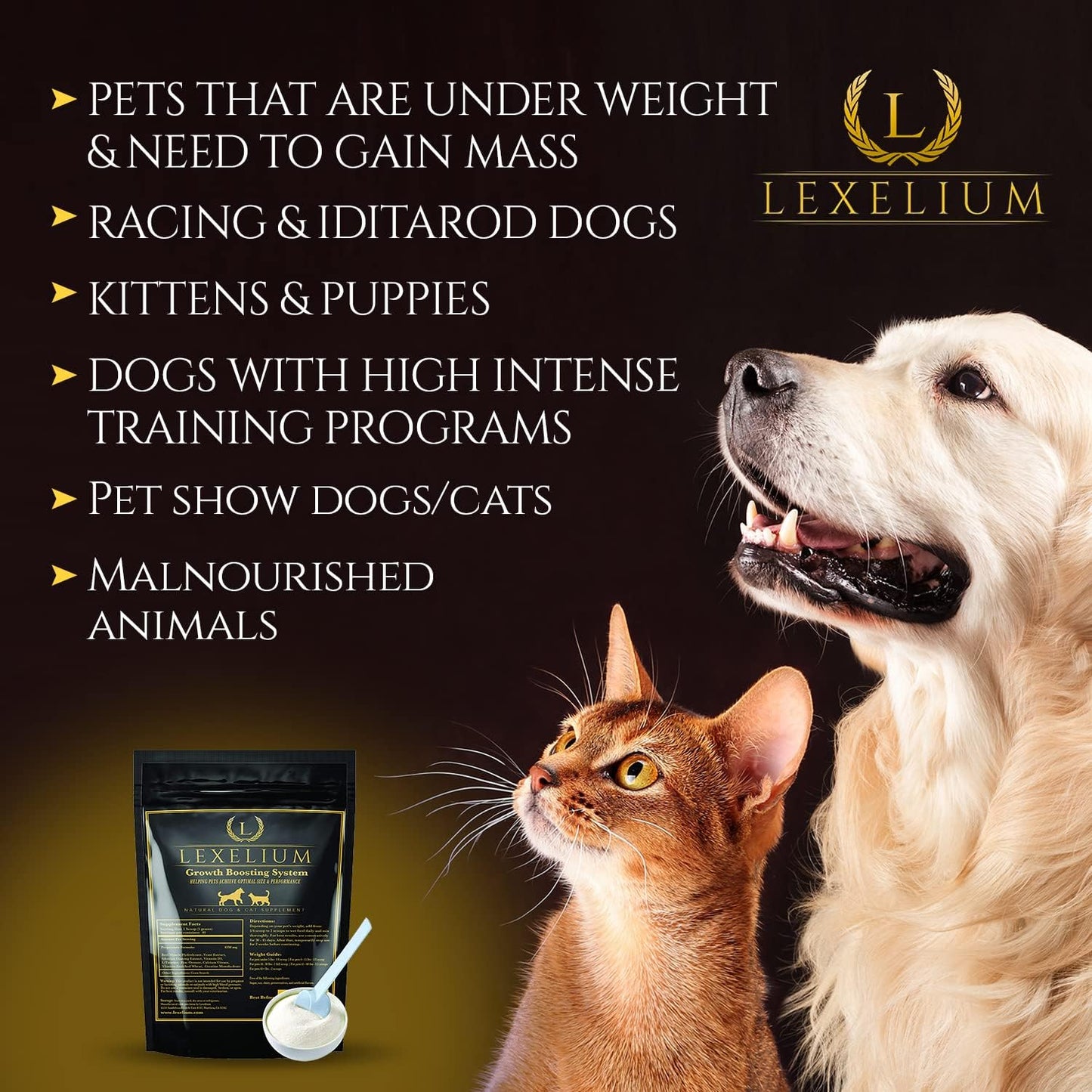 Natural Weight Gainer Supplement for Dogs & Cats - Muscle Building & Appetite Stimulation - Boost Immunity - 200g