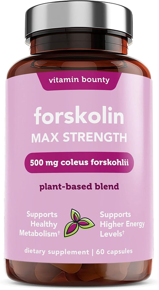 Natural Weight Management Supplement - Vitamin Bounty Forskolin Max Strength - 60 Capsules - Promotes Digestive Health