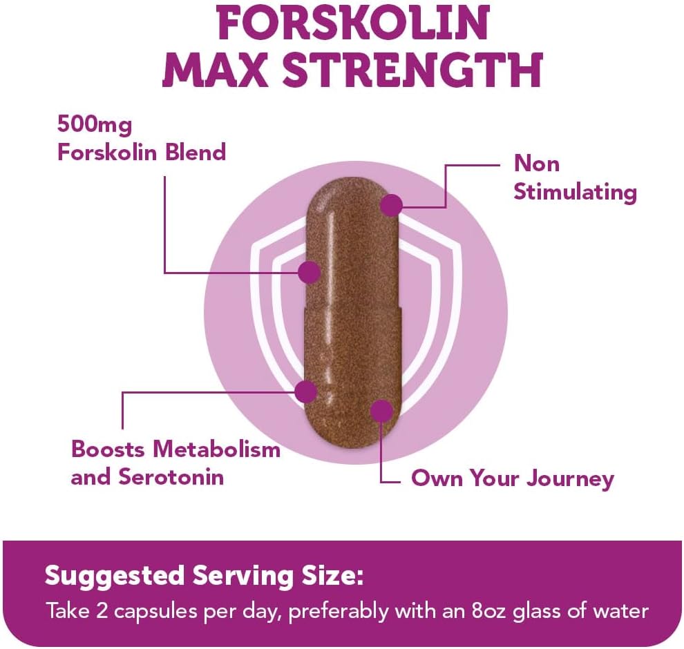 Natural Weight Management Supplement - Vitamin Bounty Forskolin Max Strength - 60 Capsules - Promotes Digestive Health