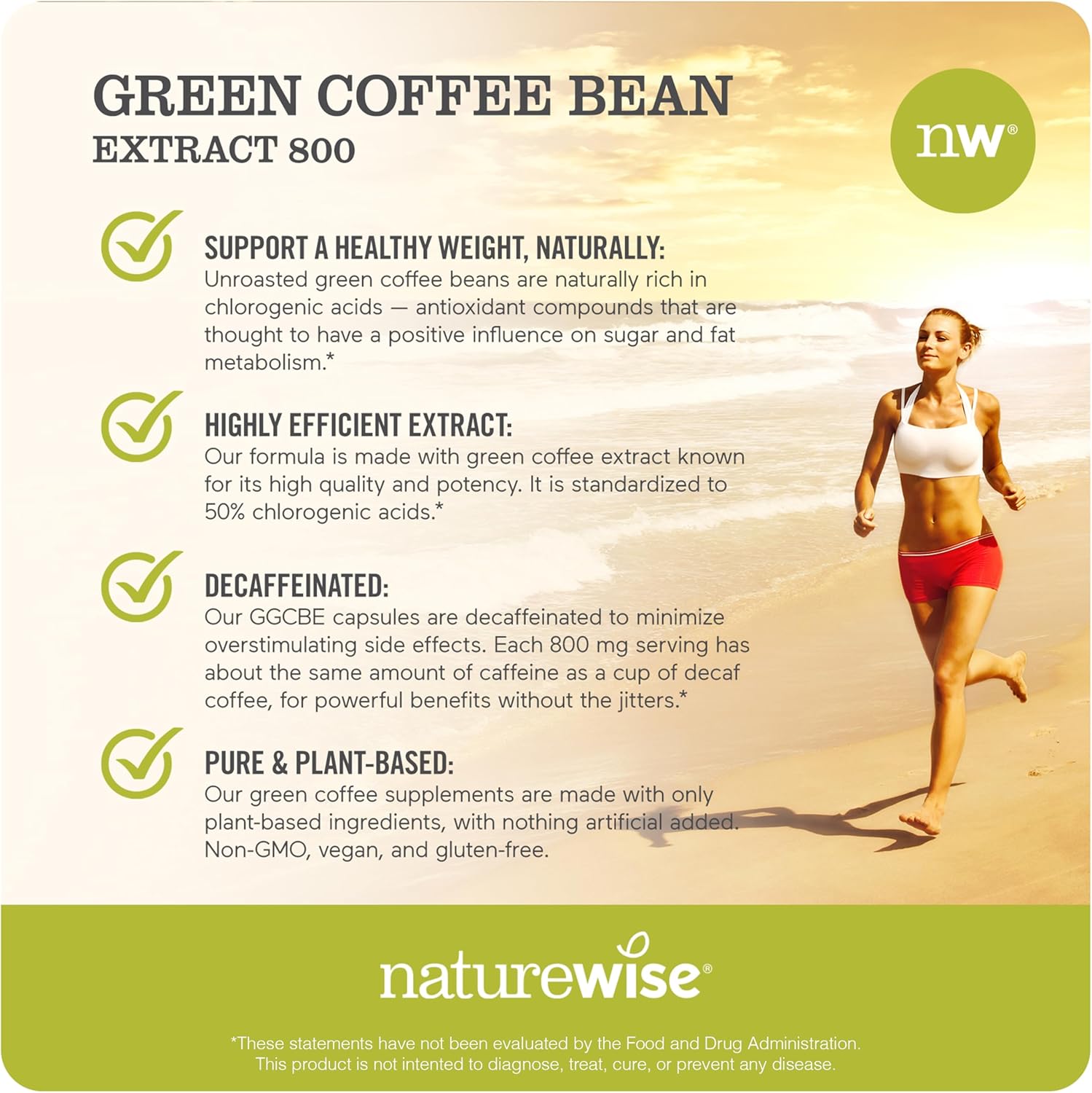 Natural Weight Management Support with Green Coffee Bean and Garcinia Cambogia Capsules - 800mg/180ct