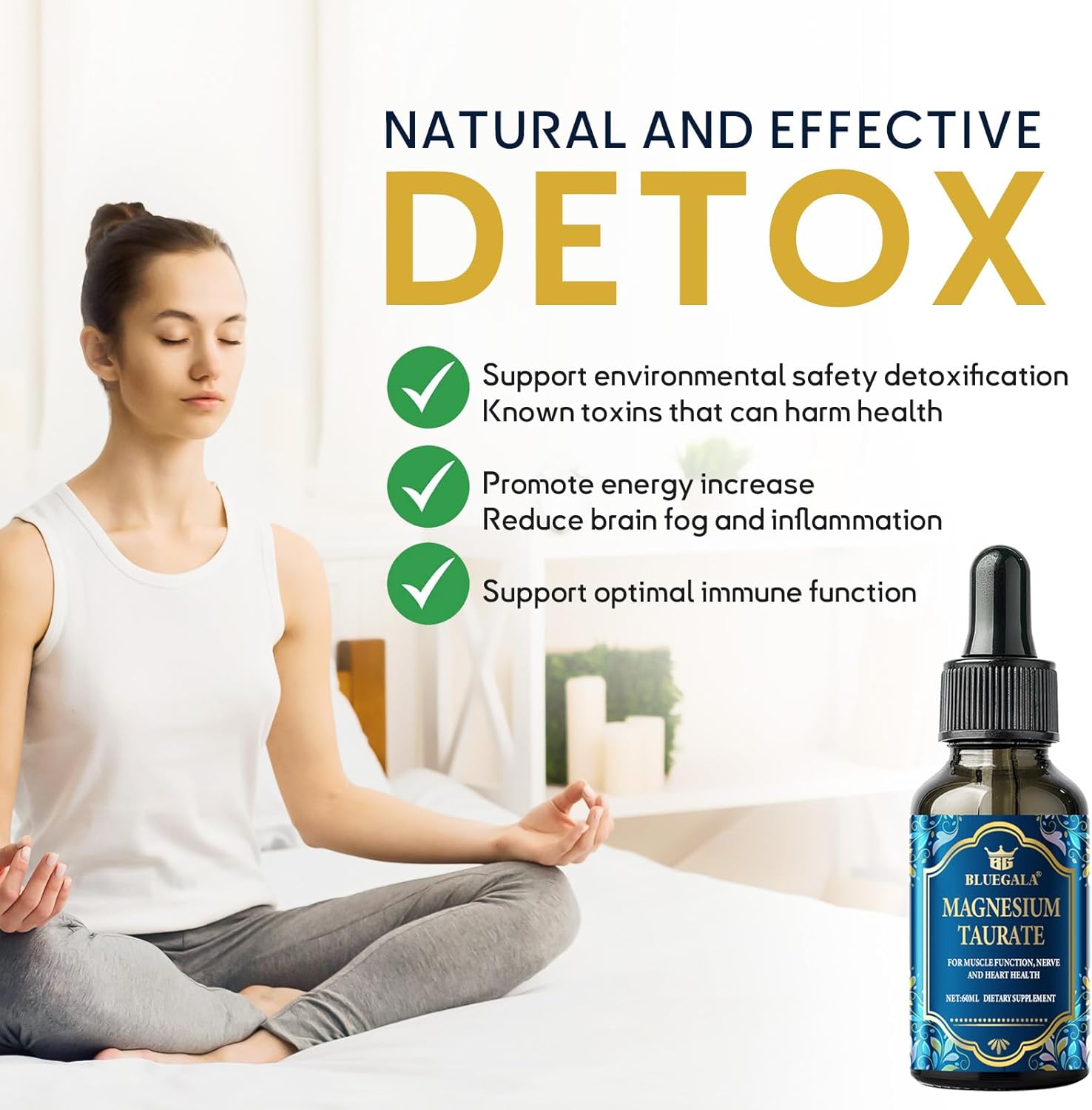 Natural Zeolite and Chlorella Detox Drops for Kids and Adults, Promotes Digestion and Immunity, 60 ml