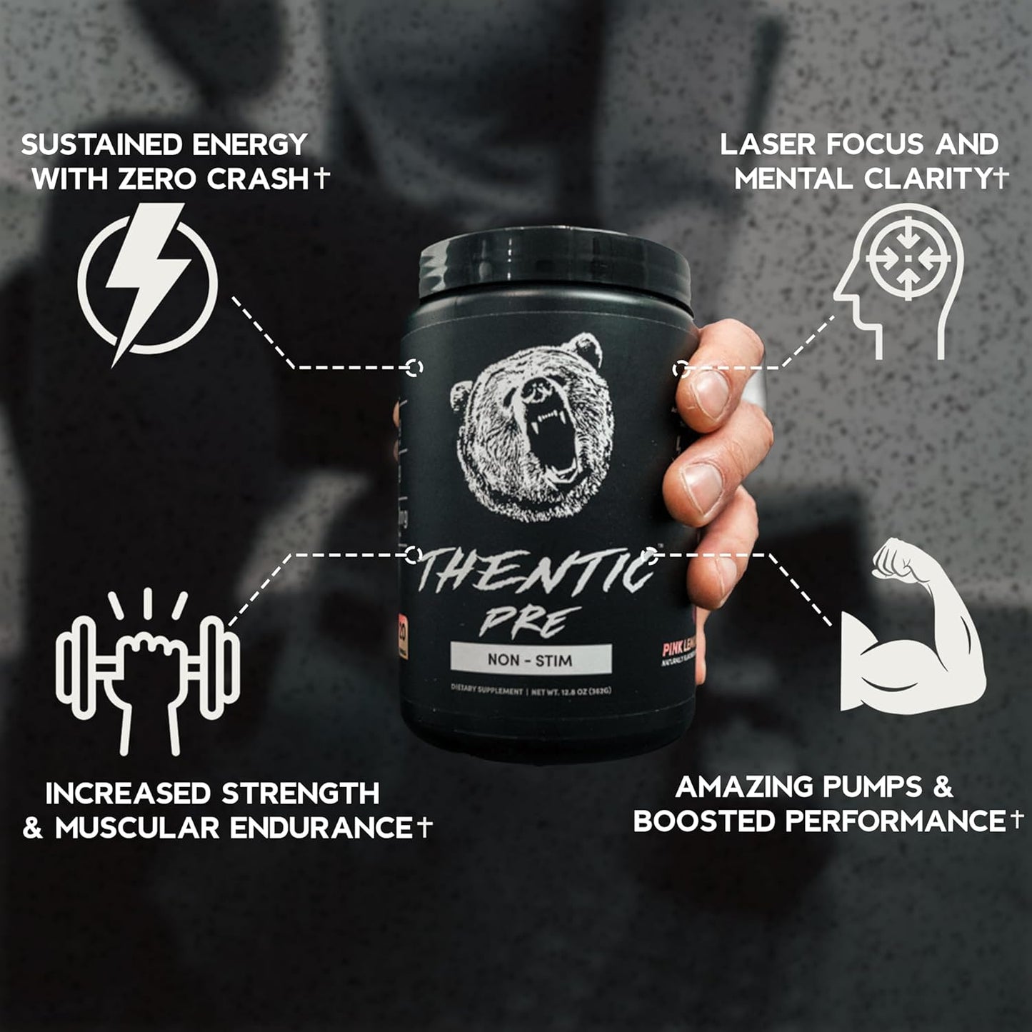Naturally Flavored Caffeine-Free Pre Workout Supplement for Laser Focus, Energy, and Endurance (Pink Lemonade)