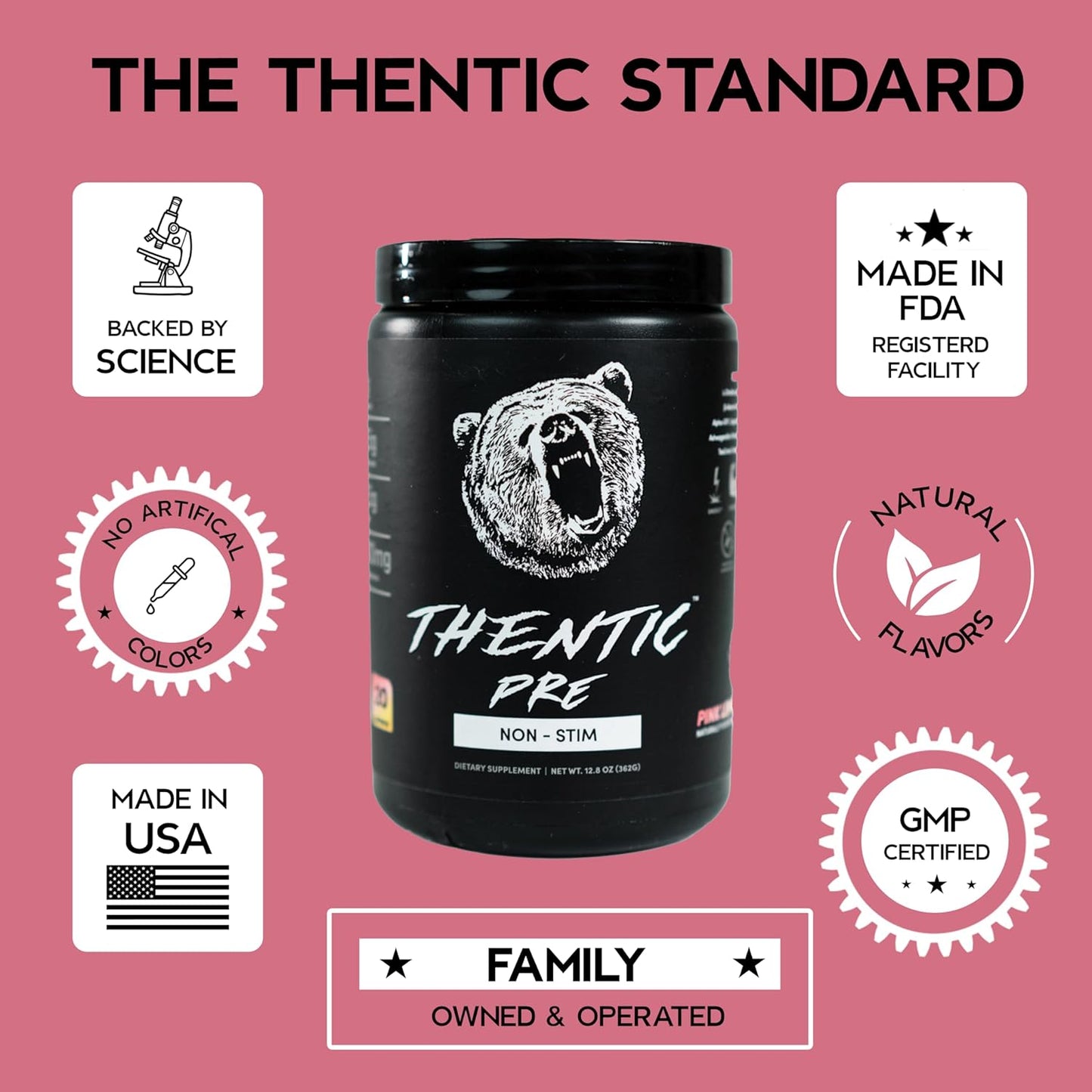 Naturally Flavored Caffeine-Free Pre Workout Supplement for Laser Focus, Energy, and Endurance (Pink Lemonade)