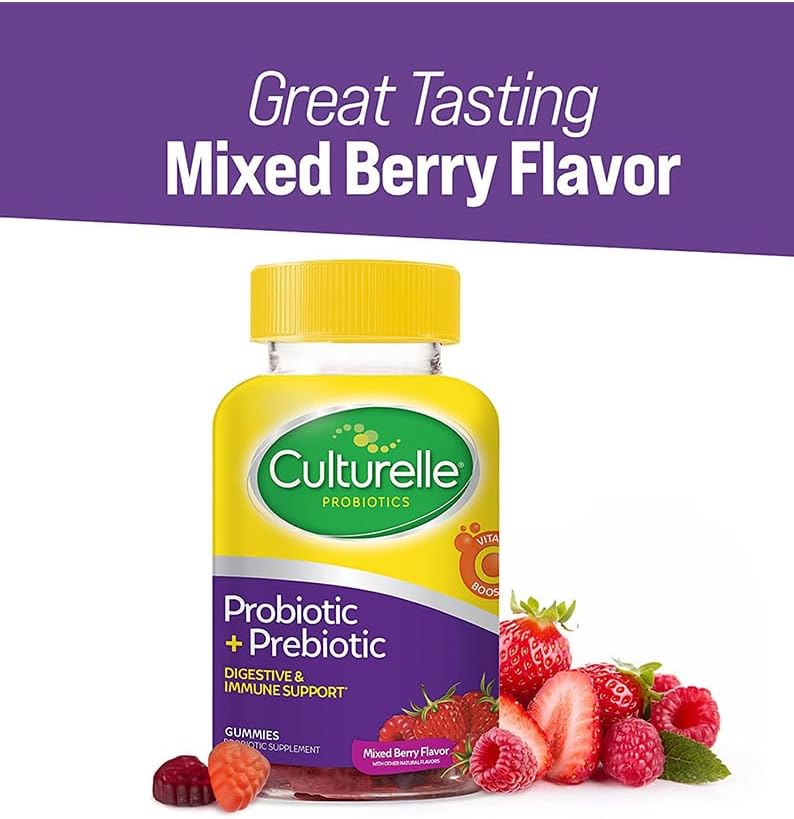 Naturally-Sourced Daily Probiotic Gummies for Women & Men, Berry Flavor, 52 Count - Non-GMO & Vegan Formula for Digestive Health
