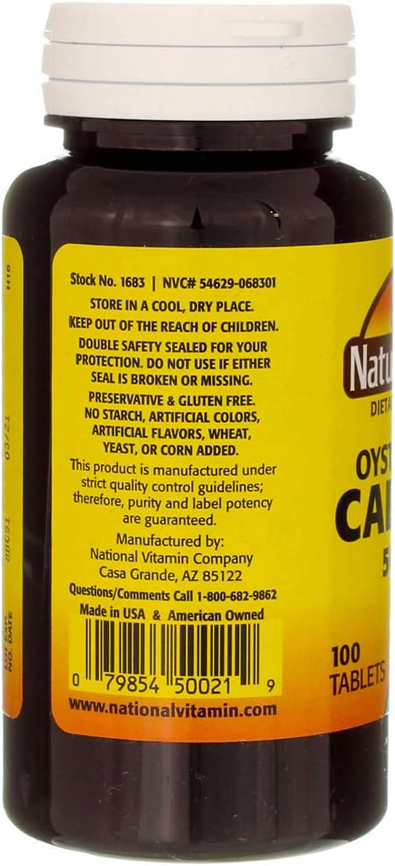 Naturally Sourced Oyster Shell Calcium 500mg Tablets - 200 Count, 2 Pack