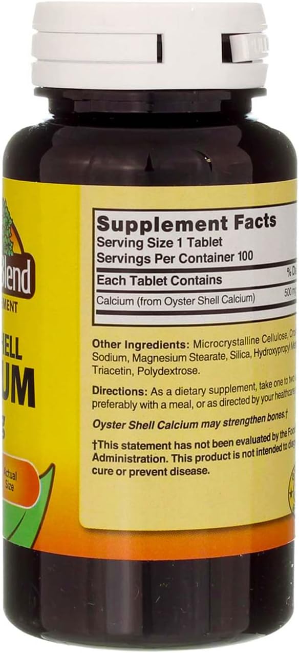Naturally Sourced Oyster Shell Calcium 500mg Tablets - 200 Count, 2 Pack