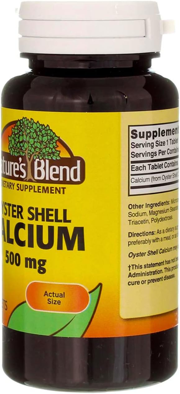 Naturally Sourced Oyster Shell Calcium 500mg Tablets - 200 Count, 2 Pack