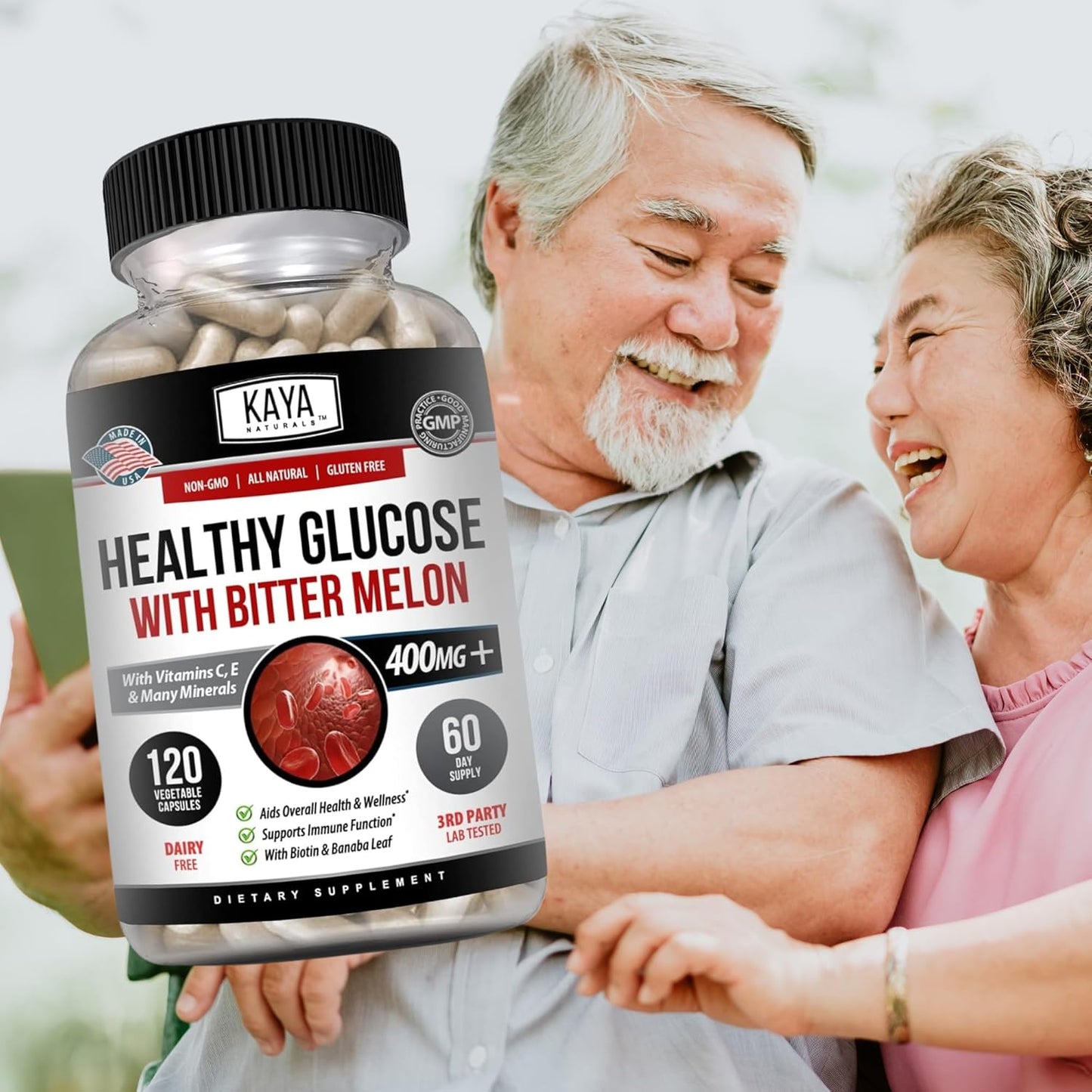 Naturally Supports Healthy Glucose Levels with Bittermelon Supplement - 120 Count of Vitamins, Minerals, Antioxidants, Non-GMO