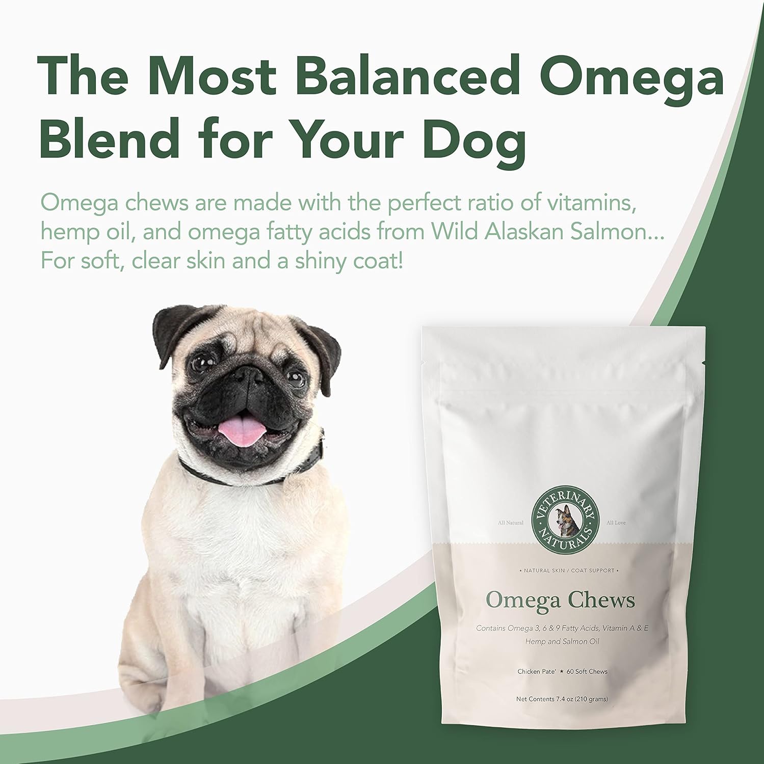 Naturalmetabolism booster& Salmon Oil Chews for Dogs - Supports Hip & Joint Health - Omega 3 Source - Promotes Shiny Coat & Healthy Skin - 60 Soft Chew Supplements