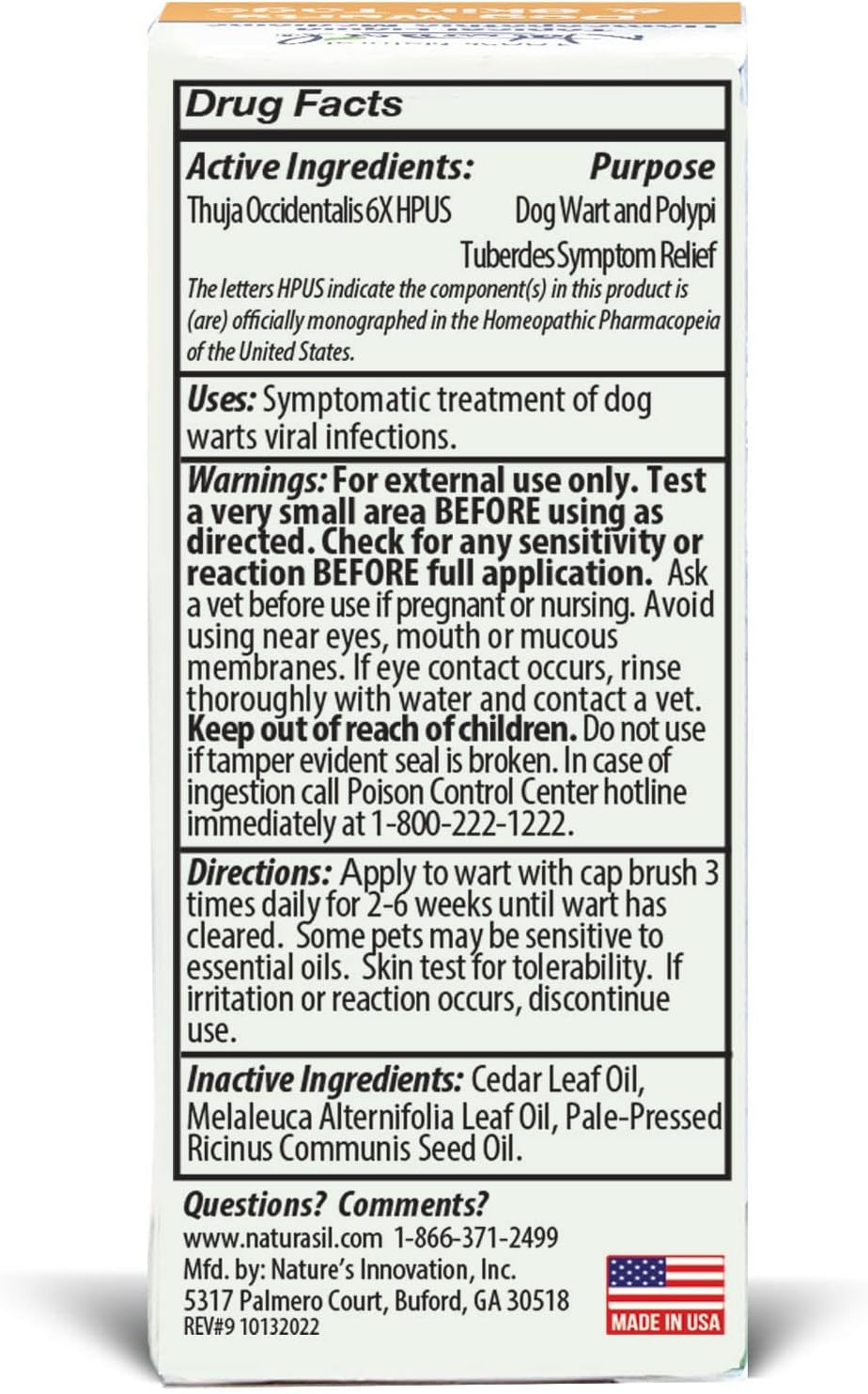 Naturasil All-Natural Dog Warts Remover - Fast-Acting Thuja & Plant Extracts for Gentle Pet Skin Blemish Removal | Safe for Dogs 3+ Months | 15mL Bottle