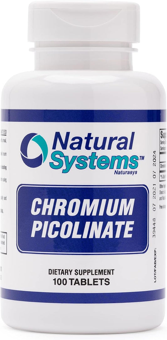 Naturasys Chromium Picolinate 200mcg - 100 Tablets - High Absorption Chromium Supplement for Active Lifestyles by Natural Systems