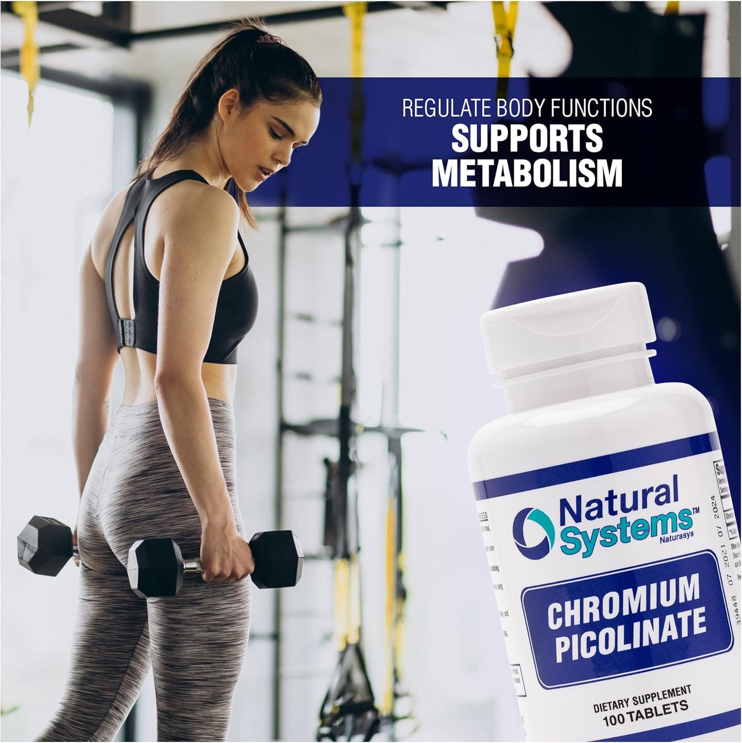 Naturasys Chromium Picolinate 200mcg - 100 Tablets - High Absorption Chromium Supplement for Active Lifestyles by Natural Systems