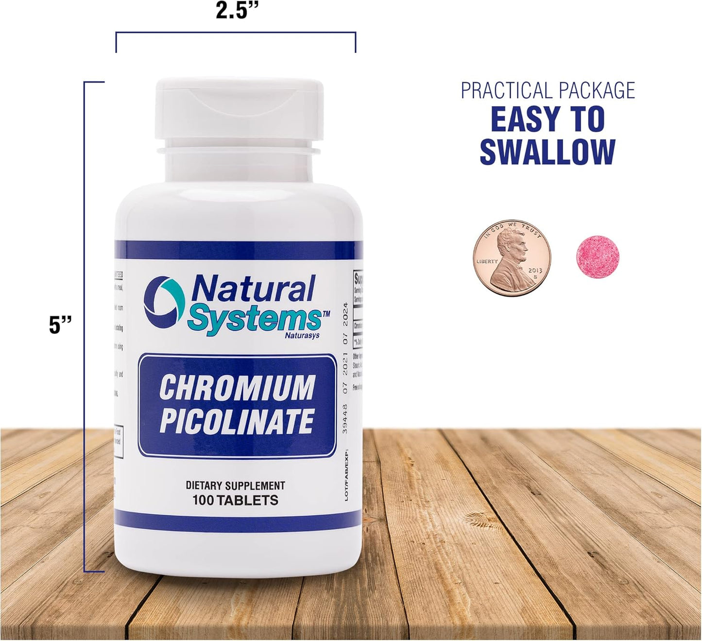 Naturasys Chromium Picolinate 200mcg - 100 Tablets - High Absorption Chromium Supplement for Active Lifestyles by Natural Systems