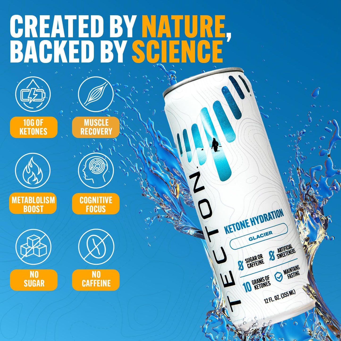 Nature Identical Tecton Ketone Ester Variety Pack - 10g BHB Ketones/Serving, Sugar-Free, Stimulant-Free - 4 Flavors (2 Glacier, 2 Magma)