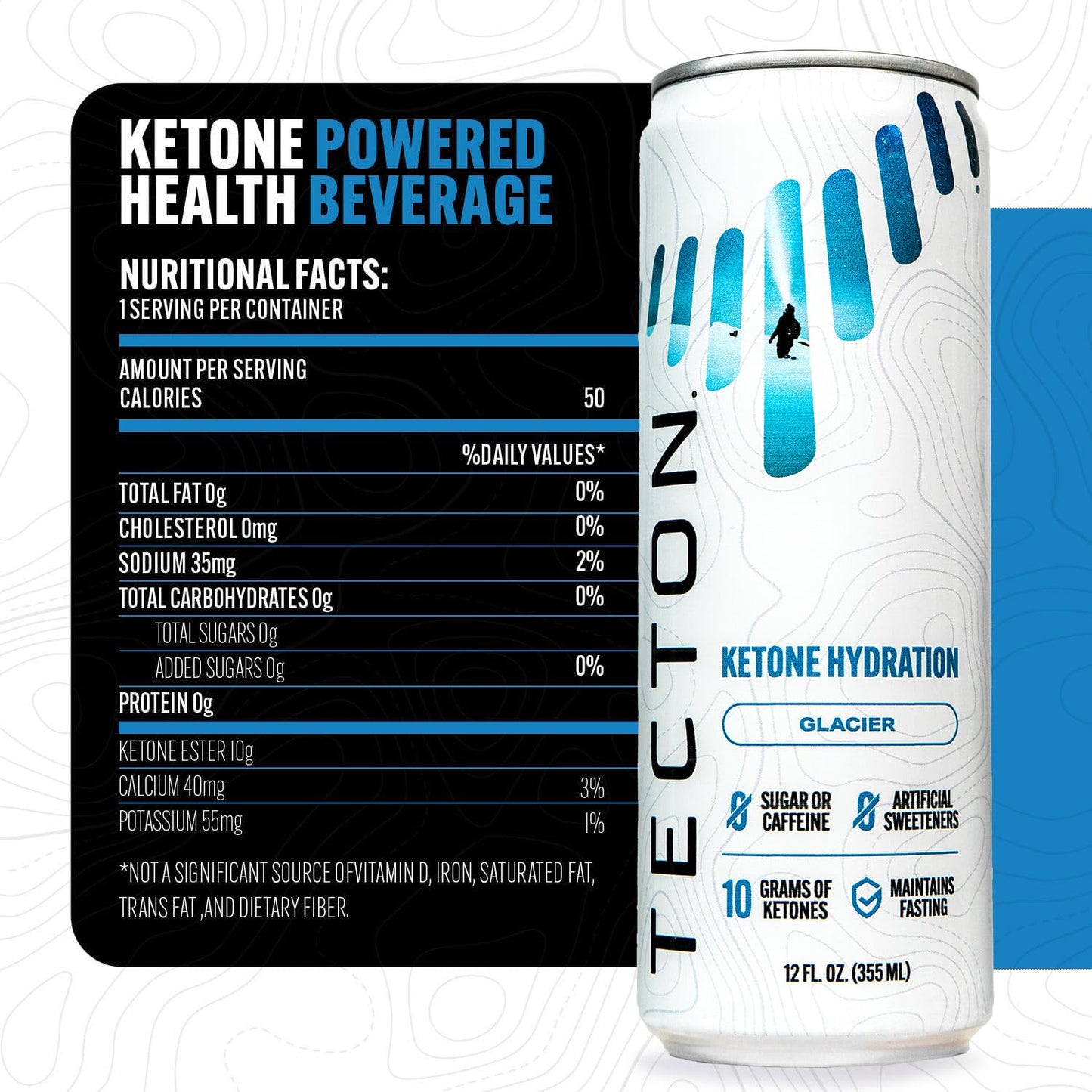 Nature Identical Tecton Ketone Ester Variety Pack - 10g BHB Ketones/Serving, Sugar-Free, Stimulant-Free - 4 Flavors (2 Glacier, 2 Magma)