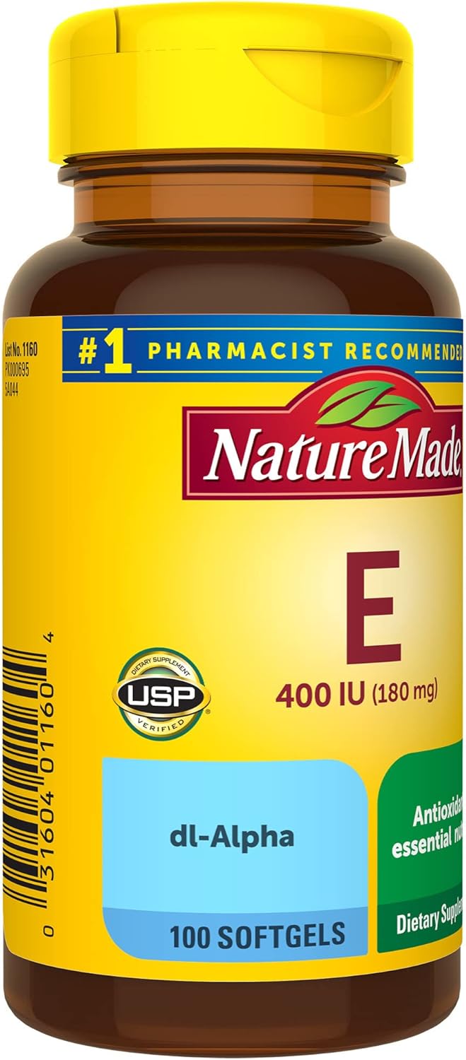 Nature Made Vitamin E 180 mg (400 IU) dl-Alpha Softgels - Antioxidant Support - 100 Day Supply
