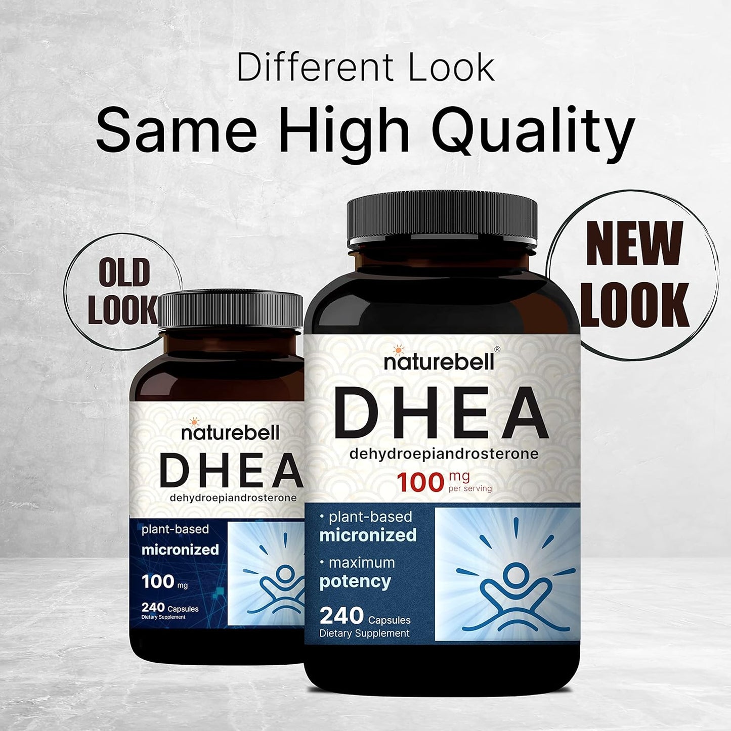 NatureBell DHEA 100mg Capsules - Extra Strength Micronized Grade for Energy, Metabolism, and Healthy Aging - Non-GMO Made in USA