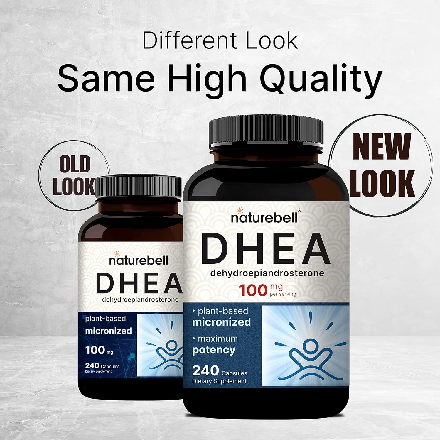 NatureBell DHEA 100mg Capsules - Extra Strength Micronized Grade for Energy, Metabolism, and Healthy Aging - Non-GMO Made in USA