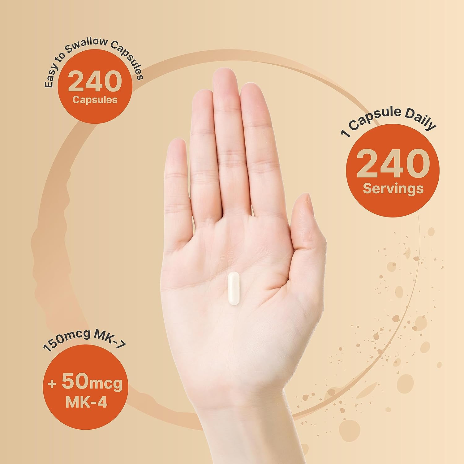 NatureBell Full Spectrum Vitamin K2 Supplement 200mcg 240 Capsules with MK-7 & MK-4 | 2 in 1 K Vitamins Complex for Bone, Joint, and Heart Health - Non-GMO Formula