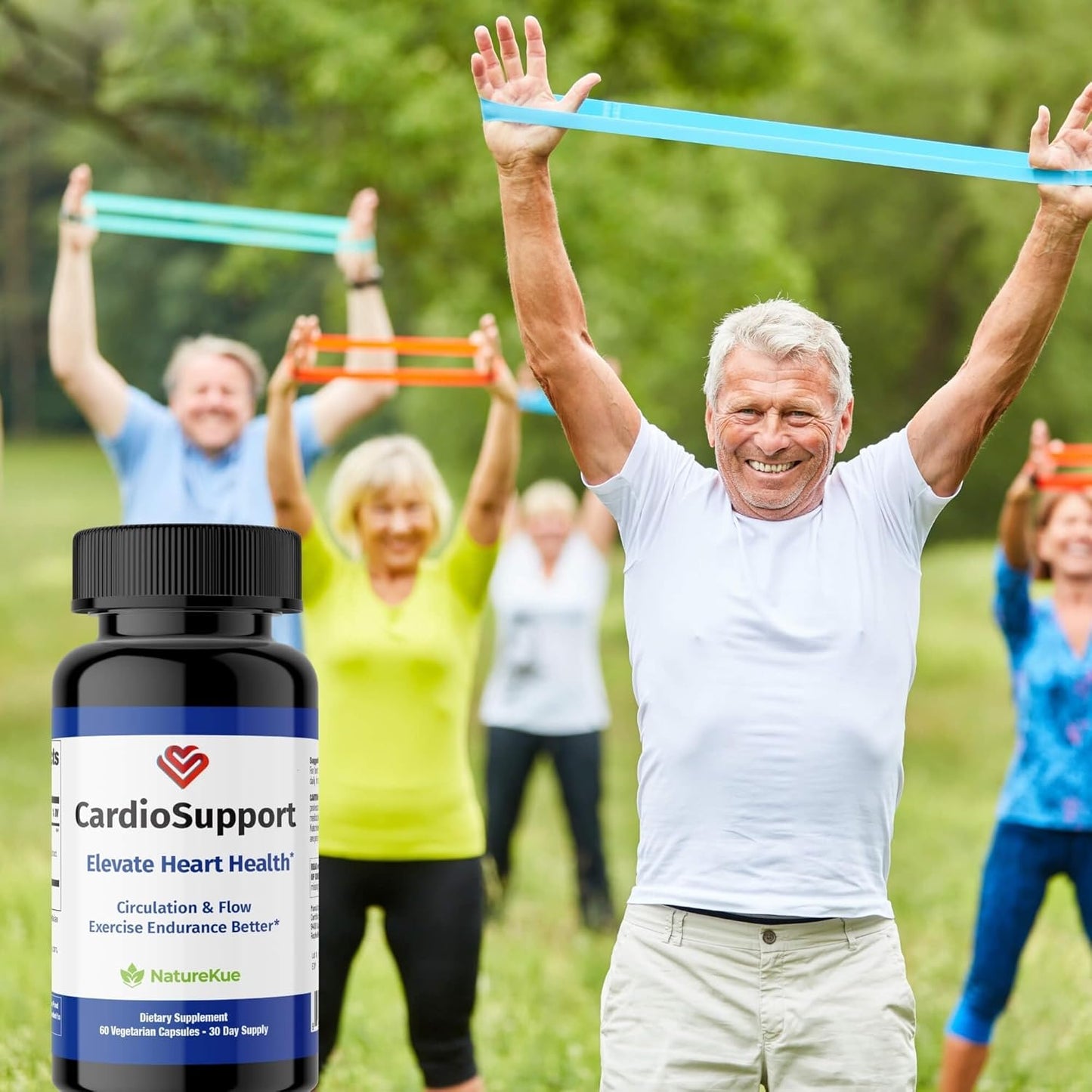 NatureKue CardioSupport: Herbal Heart Health Supplements for Exercise Endurance - 60 Capsules