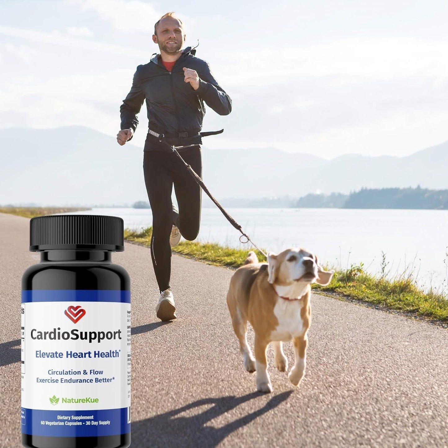 NatureKue CardioSupport: Herbal Heart Health Supplements for Exercise Endurance - 60 Capsules