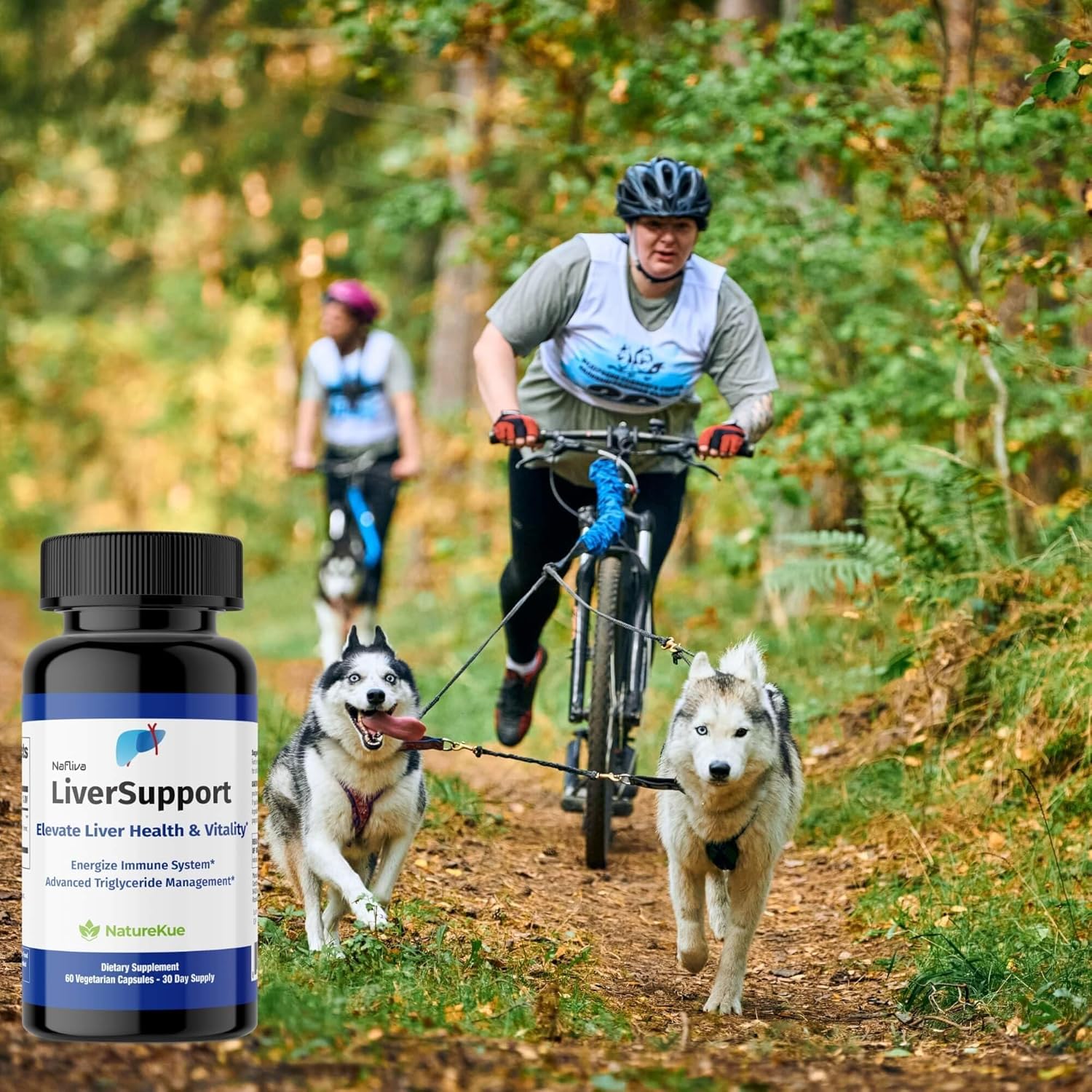 NatureKue LiverSupport Supplement with Deepure Tea & Milk Thistle - Natural Detox & Antioxidant Support - 60 Capsules