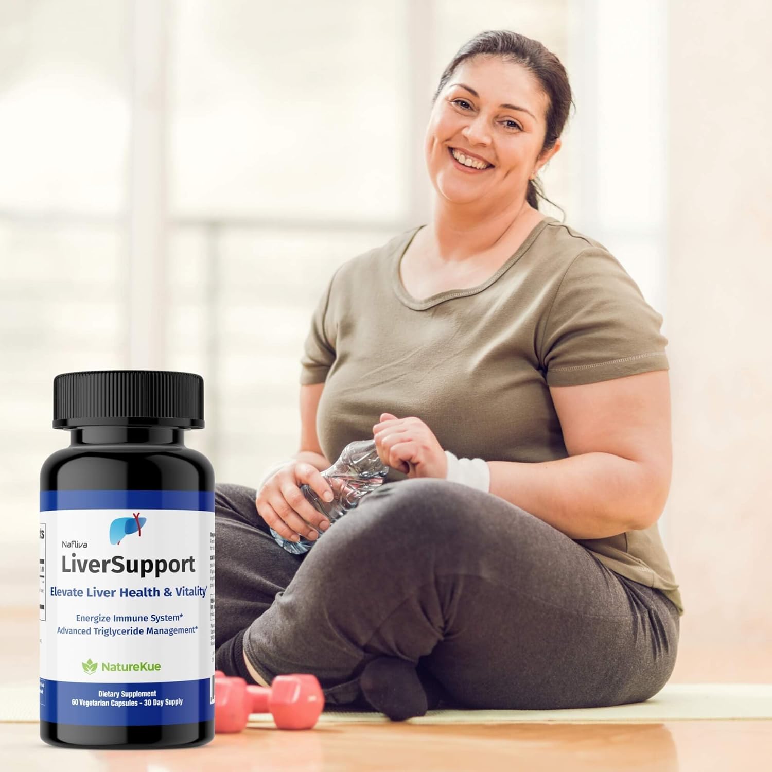 NatureKue LiverSupport Supplement with Deepure Tea & Milk Thistle - Natural Detox & Antioxidant Support - 60 Capsules