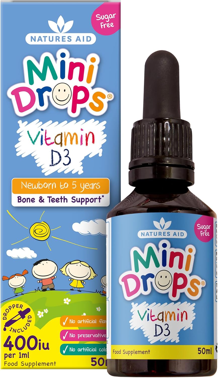 Natures Aid Health High Strength 200iu Vitamin D3 Drops - 50ml Bottle
