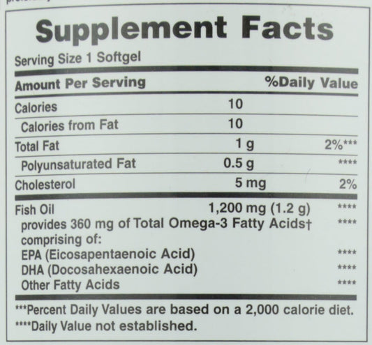 Nature's Bounty Fish Oil Supplement, 1200 Mg, Supports Heart Health, 400 Rapid Release Softgels
