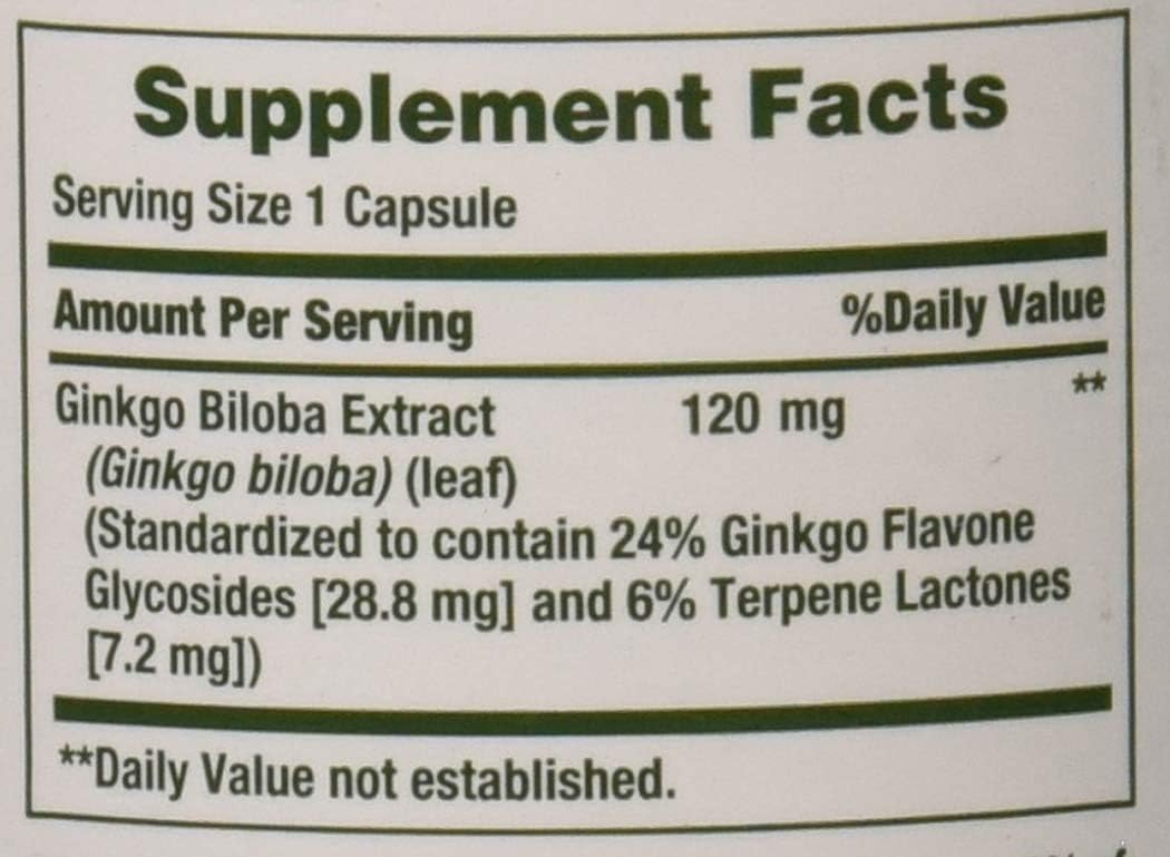 Nature's Bounty Ginkgo Biloba 120mg 100 Capsules x 3 - Puritan's Pride