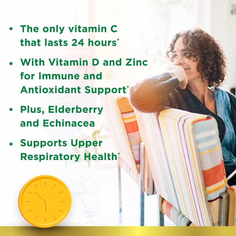 Nature's Bounty Immune 24 Hour + Ester C Vitamin C Softgels, 50 Count for Rapid Immune Support