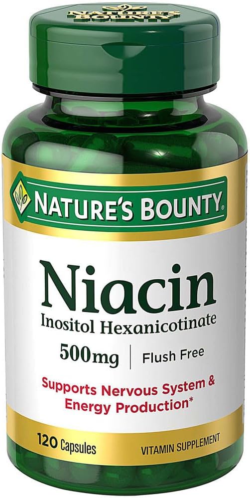 Nature's Bounty Niacin Flush Free Capsules 500mg - Set of 3 - 120 Count Gift Set