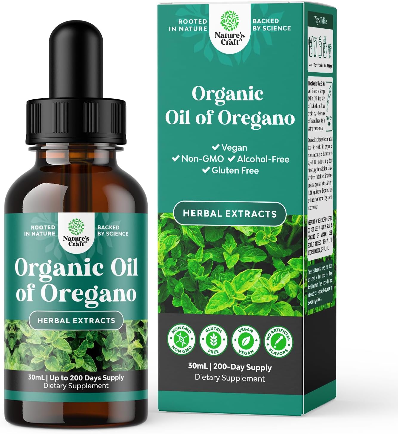 Natures Craft Organic Oregano Oil Drops - Super Concentrated Liquid with 60% Carvacrol for Heart & Digestion - Immunity Support Tincture - Vegan, Non-GMO - 30 ml