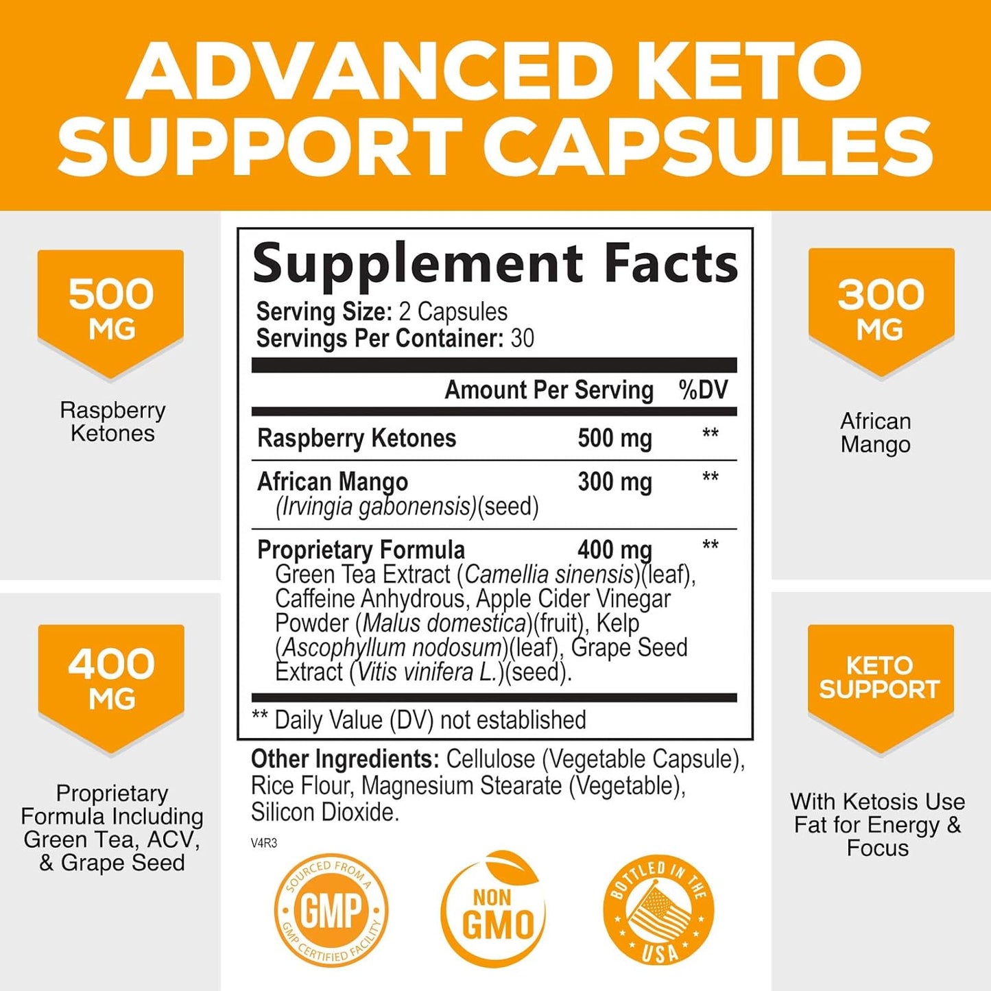 Nature's Optimal Max Keto Pills 1200mg - Advanced Support for Lean Keto Diet - Utilize Fat for Energy & Focus - Fast Acting Keto Supplement - 60 Capsules for Women & Men