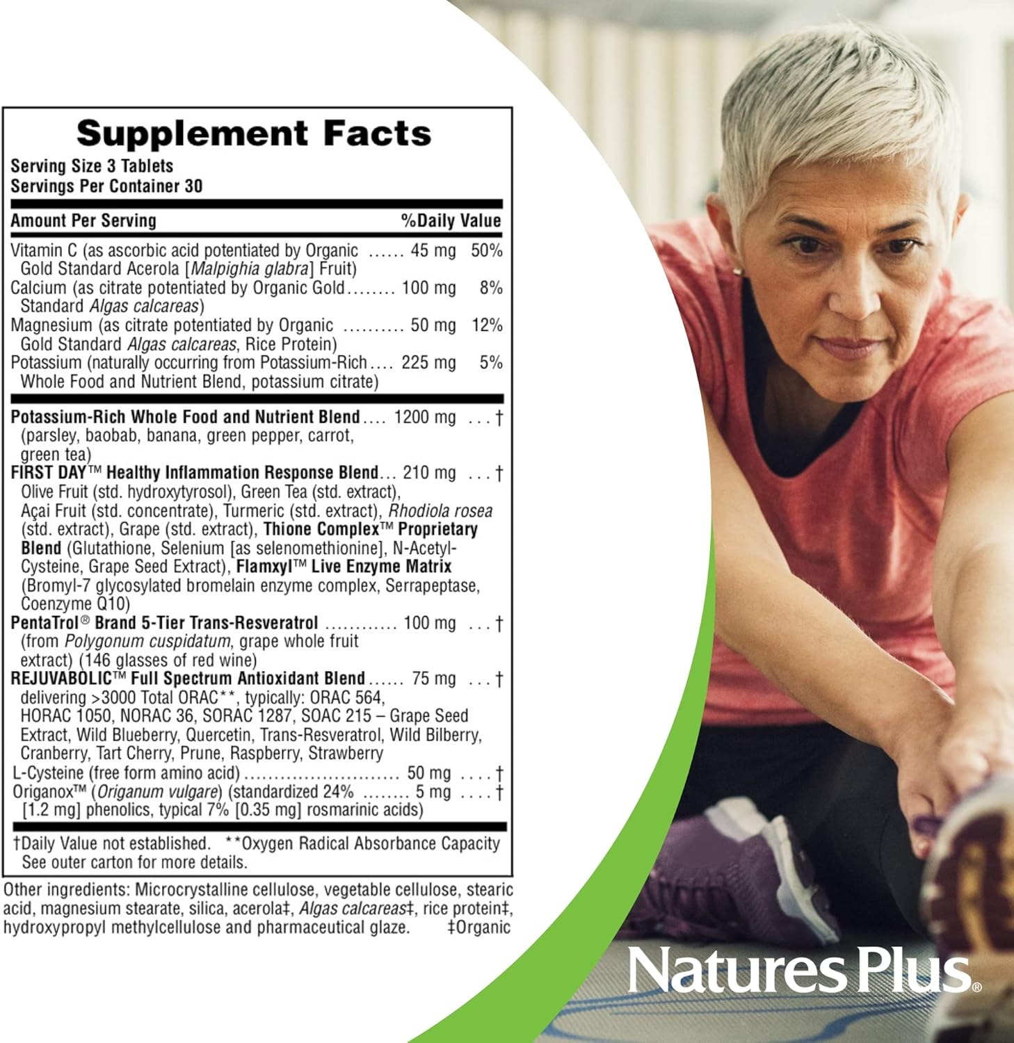 Natures Plus AgeLoss Blood Pressure Support Tablets - 90 Count - Trans-Resveratrol, Whole Foods - Vegetarian, Gluten Free - 30 Servings