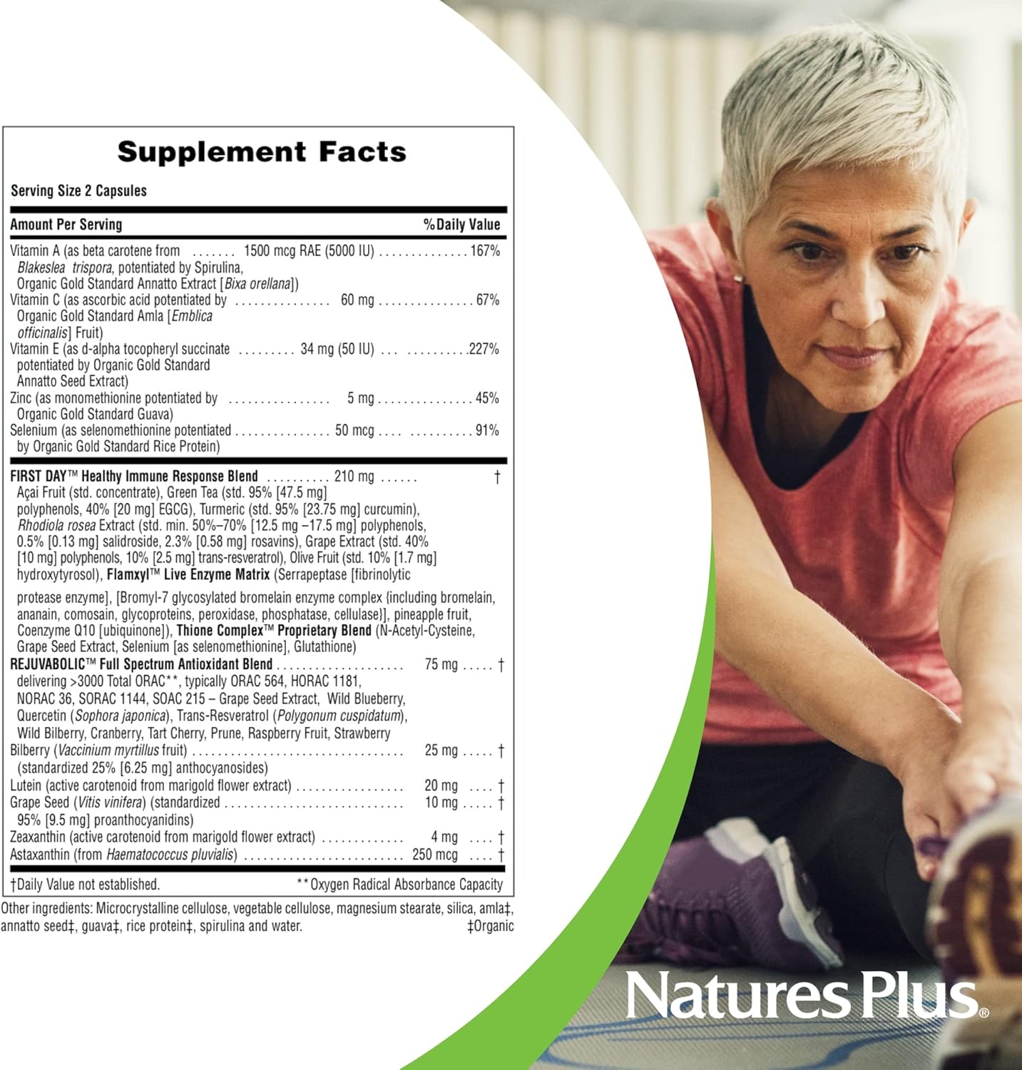 Natures Plus AgeLoss Eye Support Capsules with Lutein, Astaxanthin & Zeaxanthin - Vegetarian & Gluten Free - 60 Count