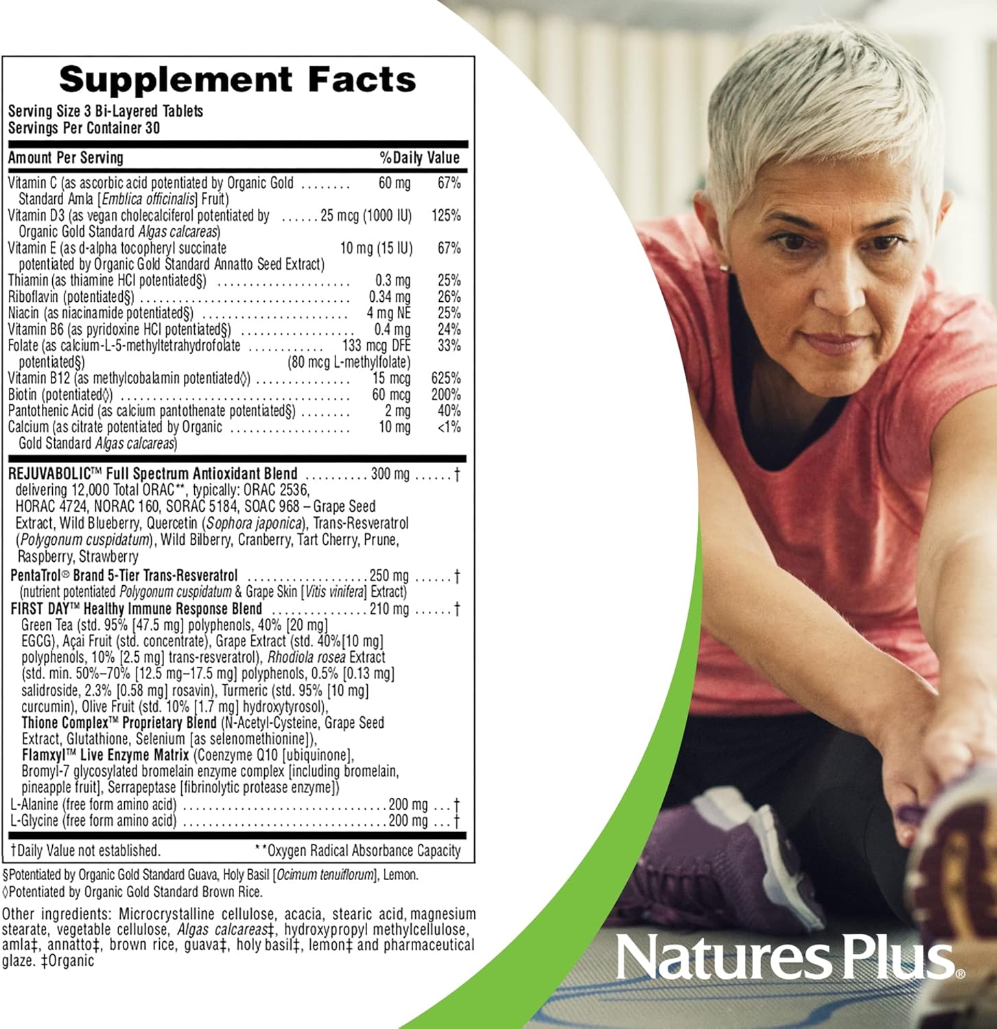 Natures Plus AgeLoss REJUVABOLIC: Resveratrol Anti-Aging Complex - 90 Bi-Layered Tablets, Vegetarian & Gluten Free