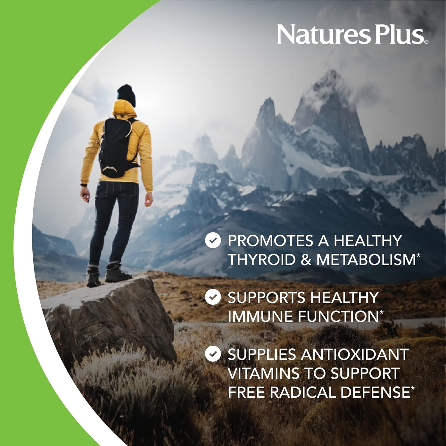 Natures Plus AgeLoss Thyroid Support Capsules - High-Potency Iodine, Selenium & Antioxidant Vitamins - Vegetarian, Gluten Free - 30 Servings