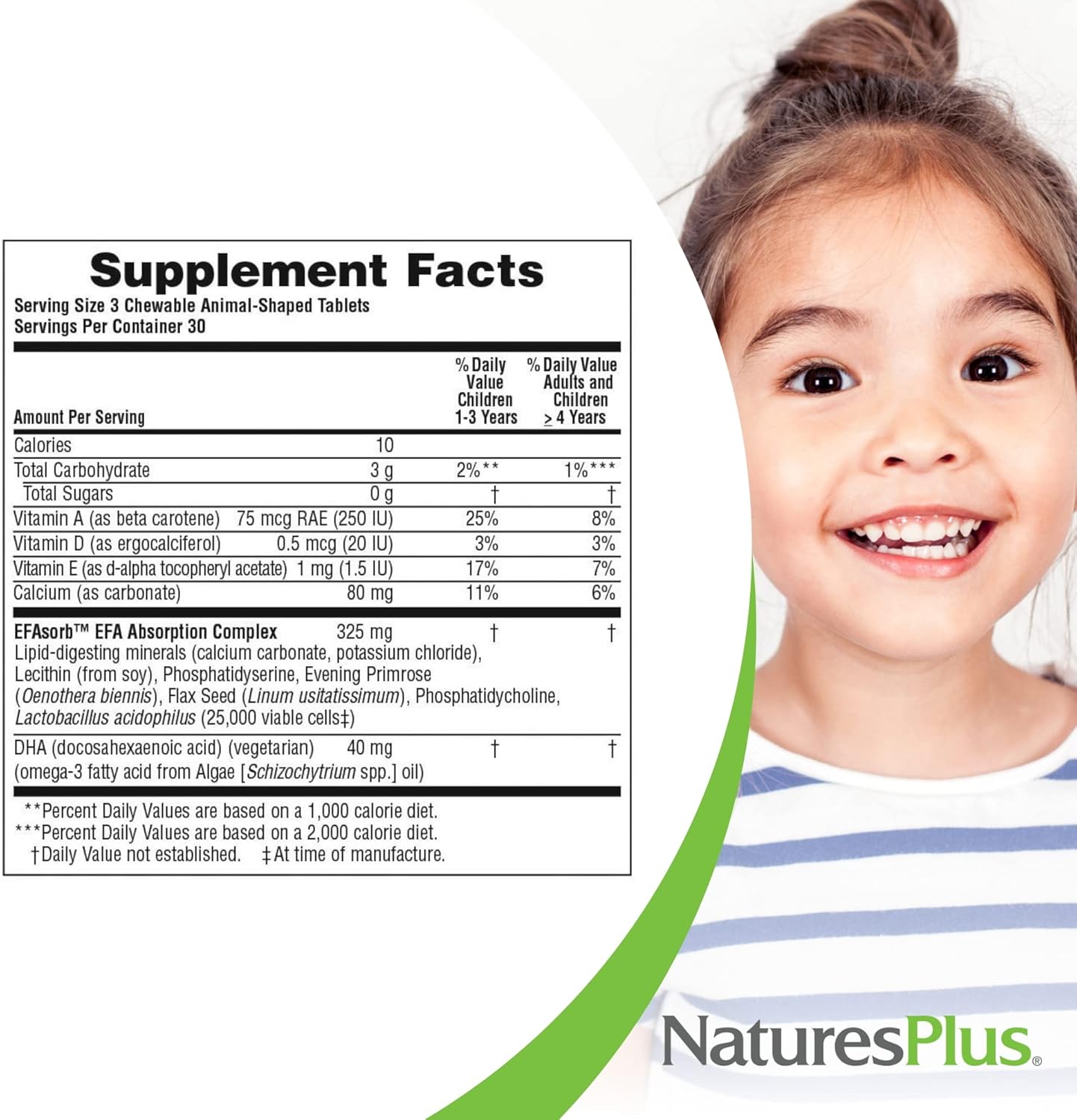 Natures Plus Animal Parade DHA Children's Chewables - Natural Cherry Flavor - 90 Chewable Tablets - Omega 3 Fatty Acid Supplement - Gluten Free
