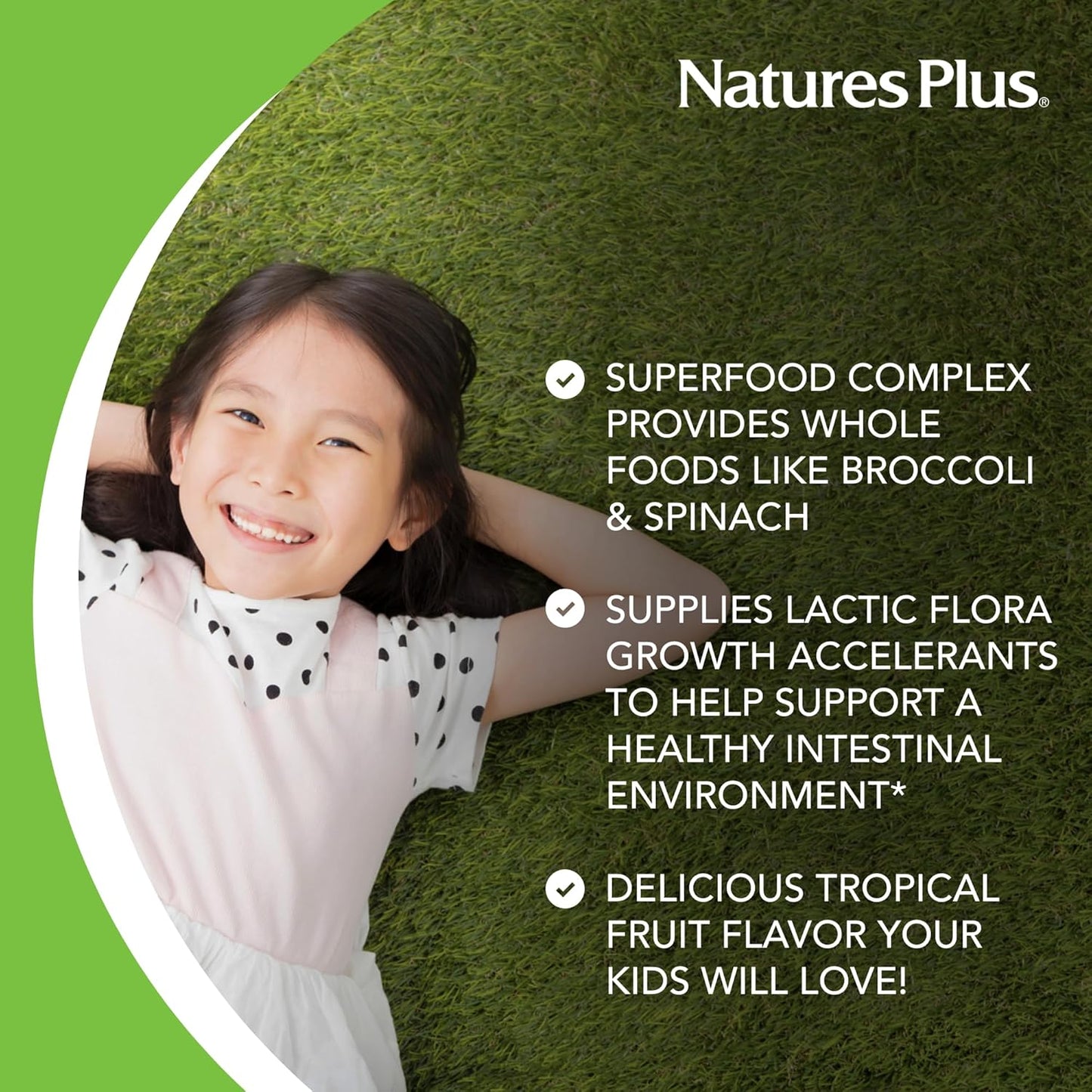 Natures Plus Animal Parade KidGreenz Tropical Fruit Chewable Tablets - 180 Servings - Pack of 2