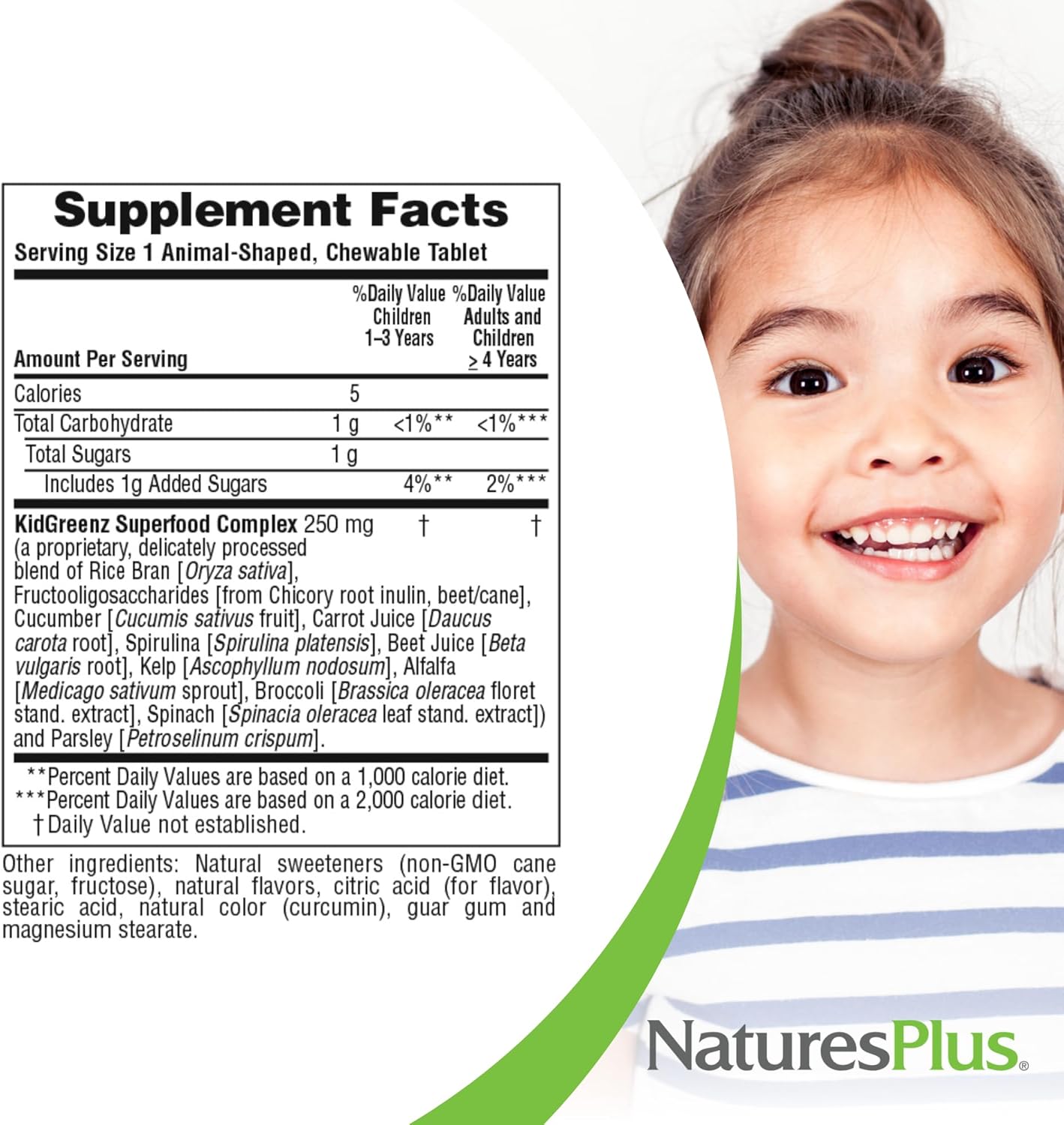 Natures Plus Animal Parade KidGreenz Tropical Fruit Chewable Tablets - 180 Servings - Pack of 2