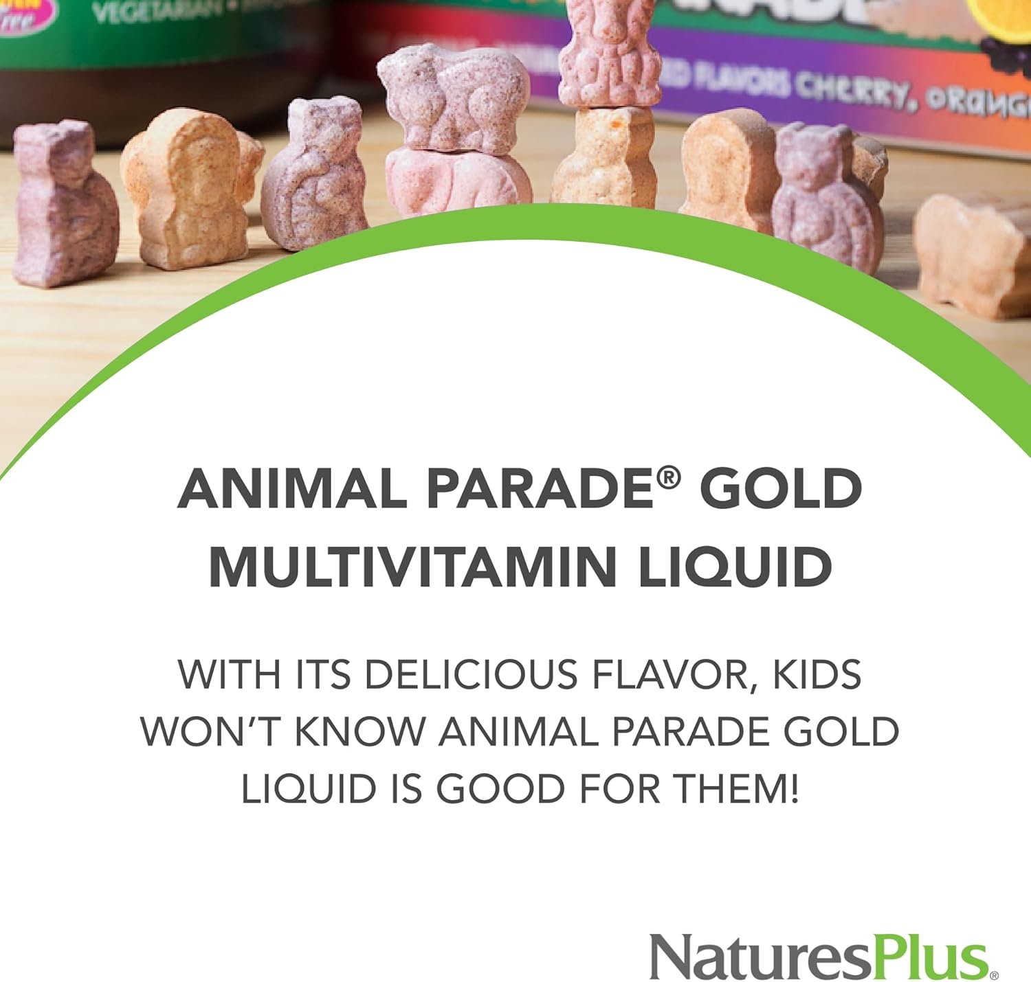 Natures Plus Animal Parade Liquid Gold - 16 Fl Oz, Natural Multivitamin for Kids