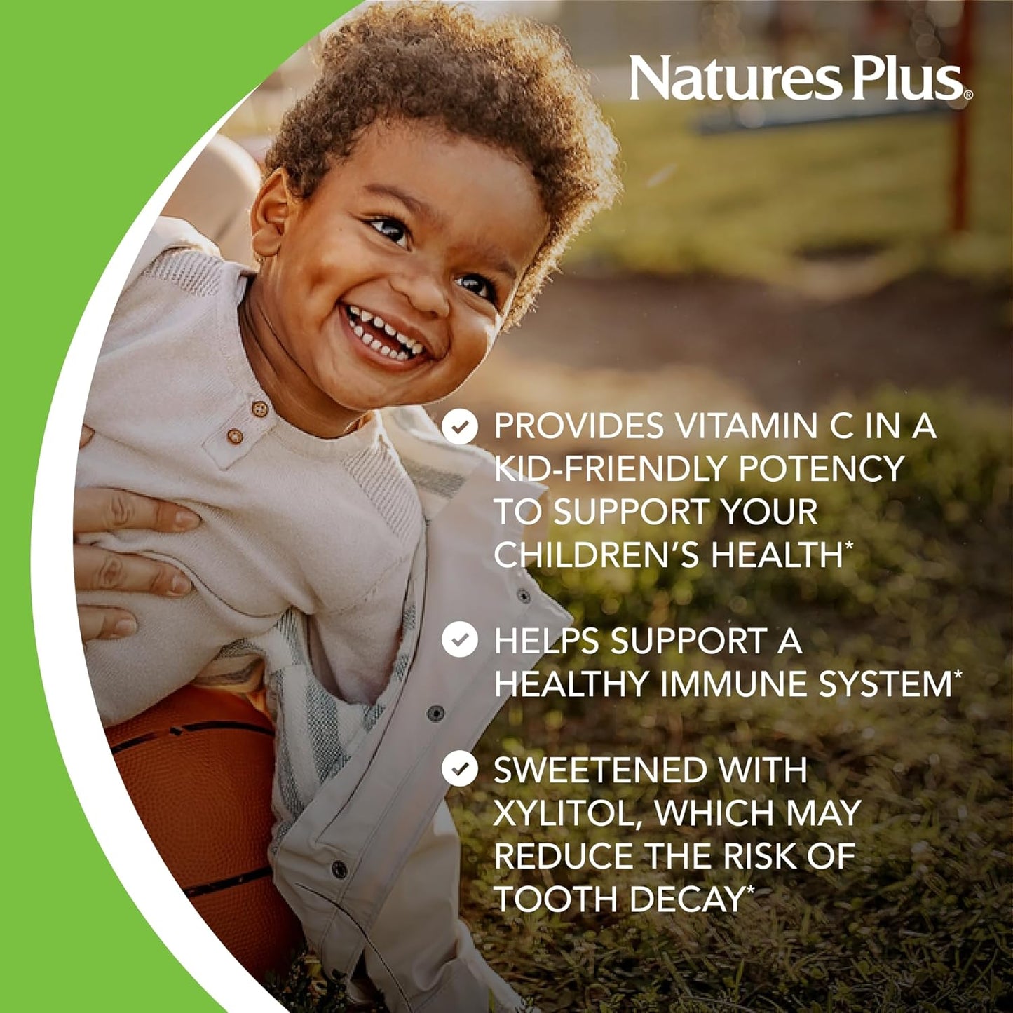 Natures Plus Animal Parade Source of Life Gold Children's Multivitamin - Orange Flavor - 120 Chewable Tablets - Immune Support - Gluten-Free - 60 Servings