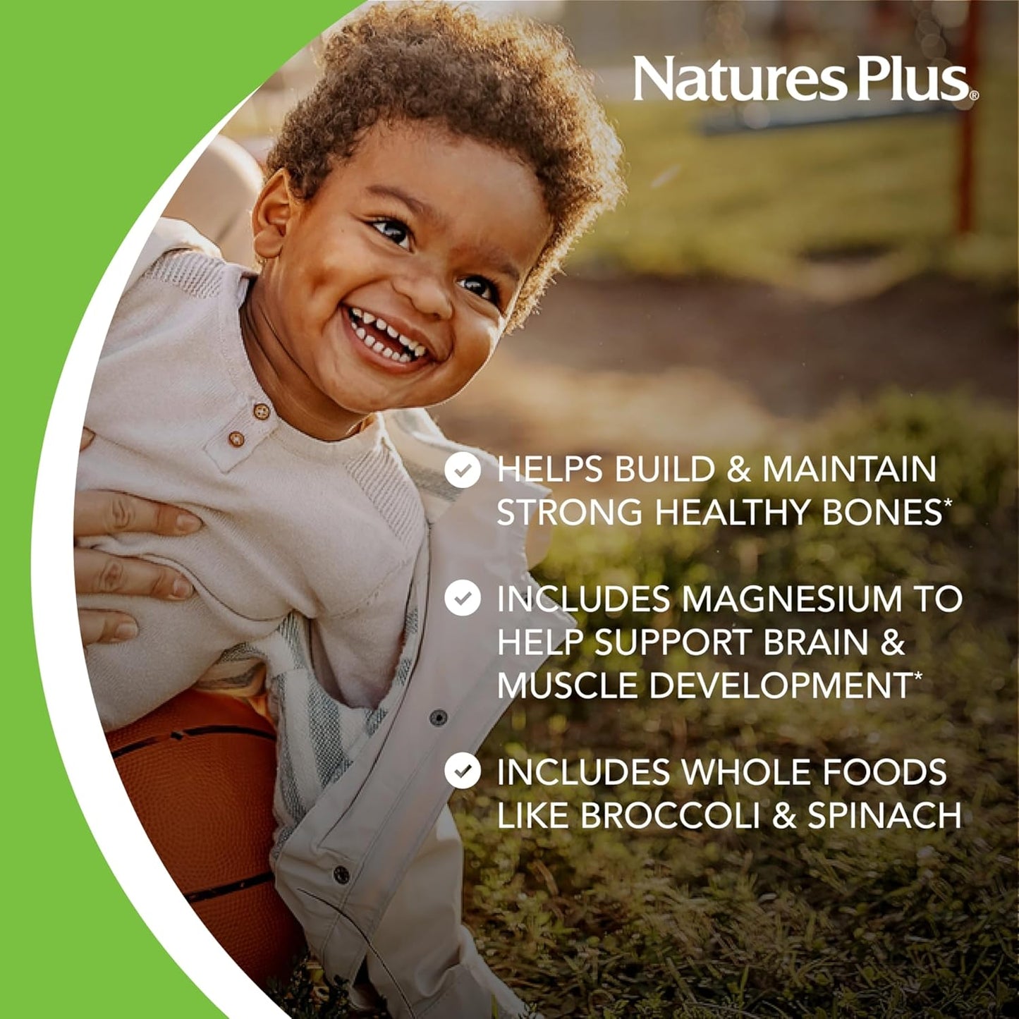 Natures Plus Animal Parade Sugar-Free Children's Calcium, Vanilla Sundae - 180 Chewable Tablets - Magnesium Enriched - Gluten Free - 90 Servings