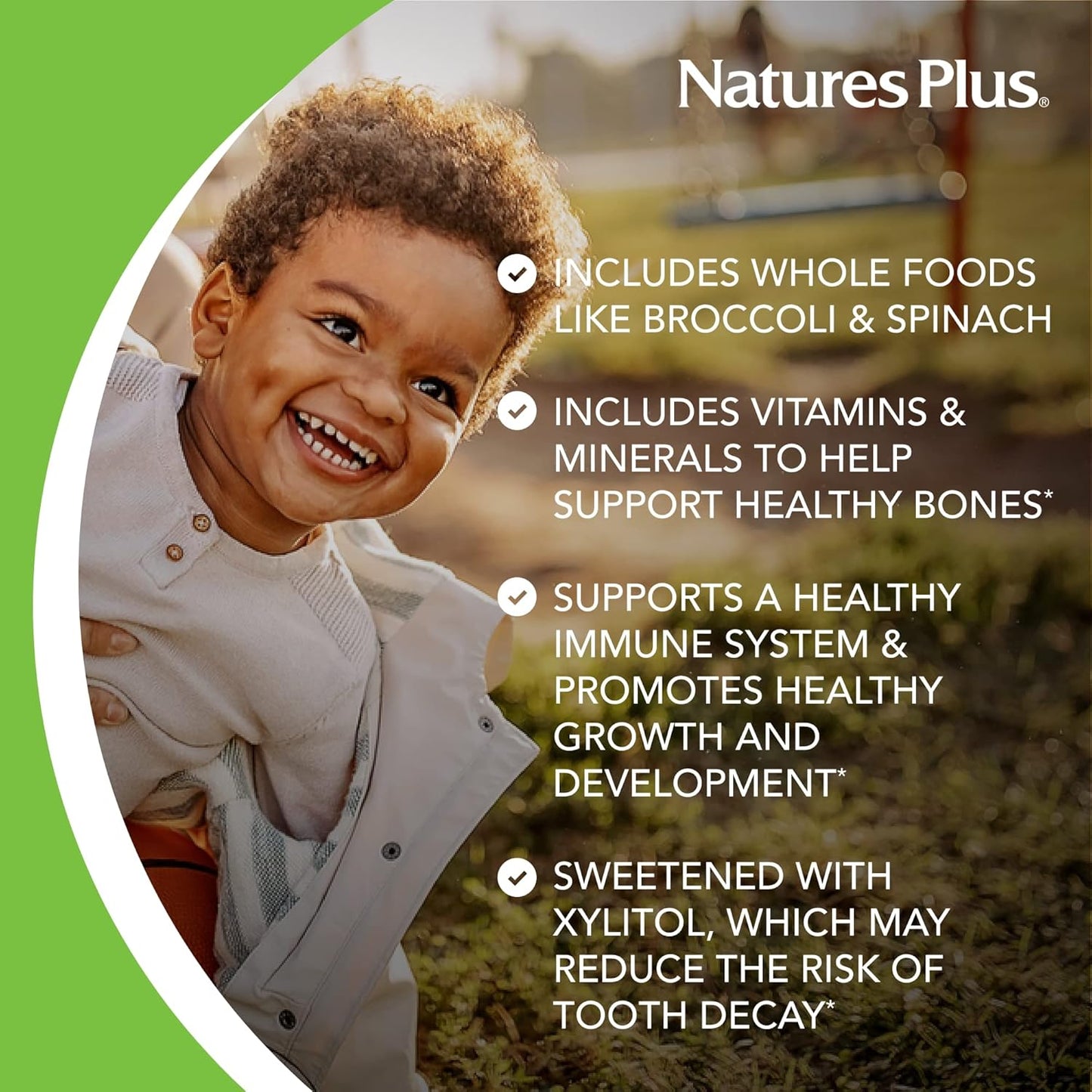 Natures Plus Animal Parade Sugar-Free Children's Multivitamin Chewables - Assorted Flavors - 180 Tablets, 90 Servings