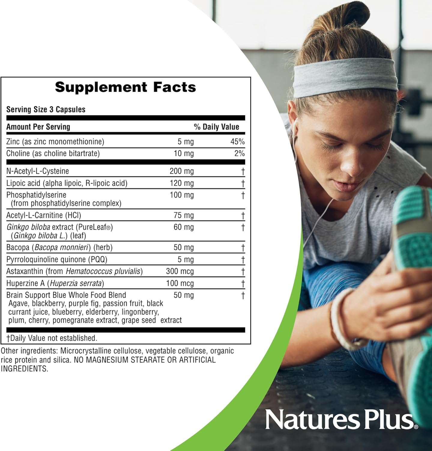 Natures Plus BrainCeutix Ginkgo Plus Memory and Focus Supplement, 90 Capsules