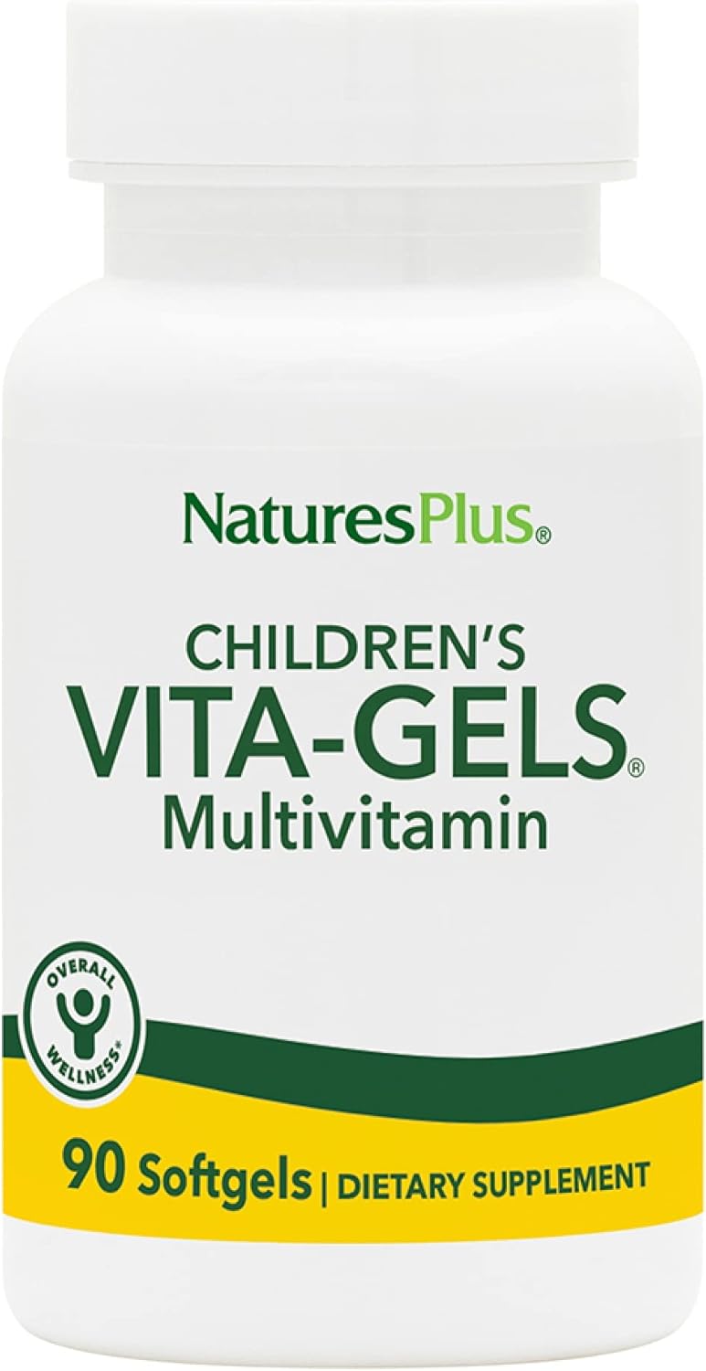 Natures Plus Children’s Vita-Gels Multivitamin Pack - 90 Softgels x 2 - Natural Orange Flavor - Gluten Free - 180 Servings Total