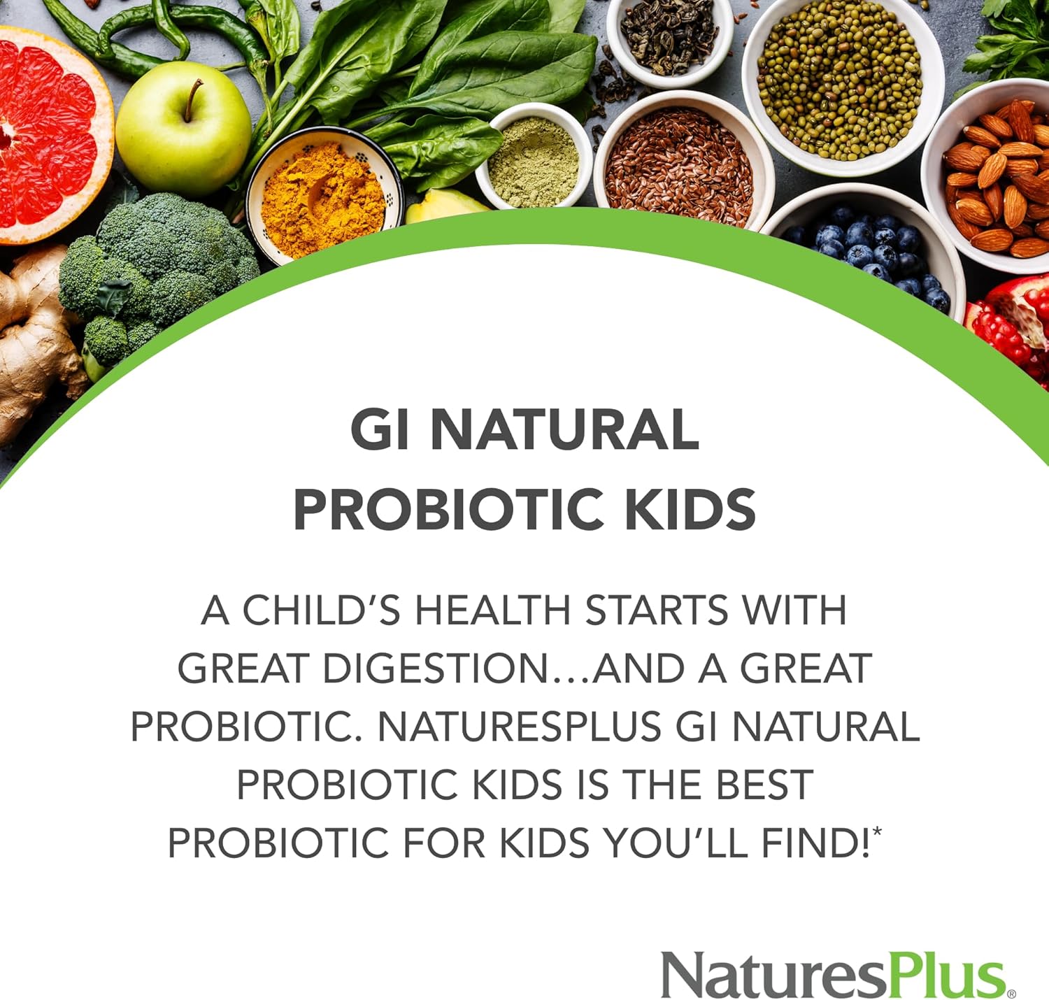 Natures Plus GI Natural Probiotic Kids Mixed Berry Chewables - 30 Servings for Digestive & Immune Health - Gluten-Free
