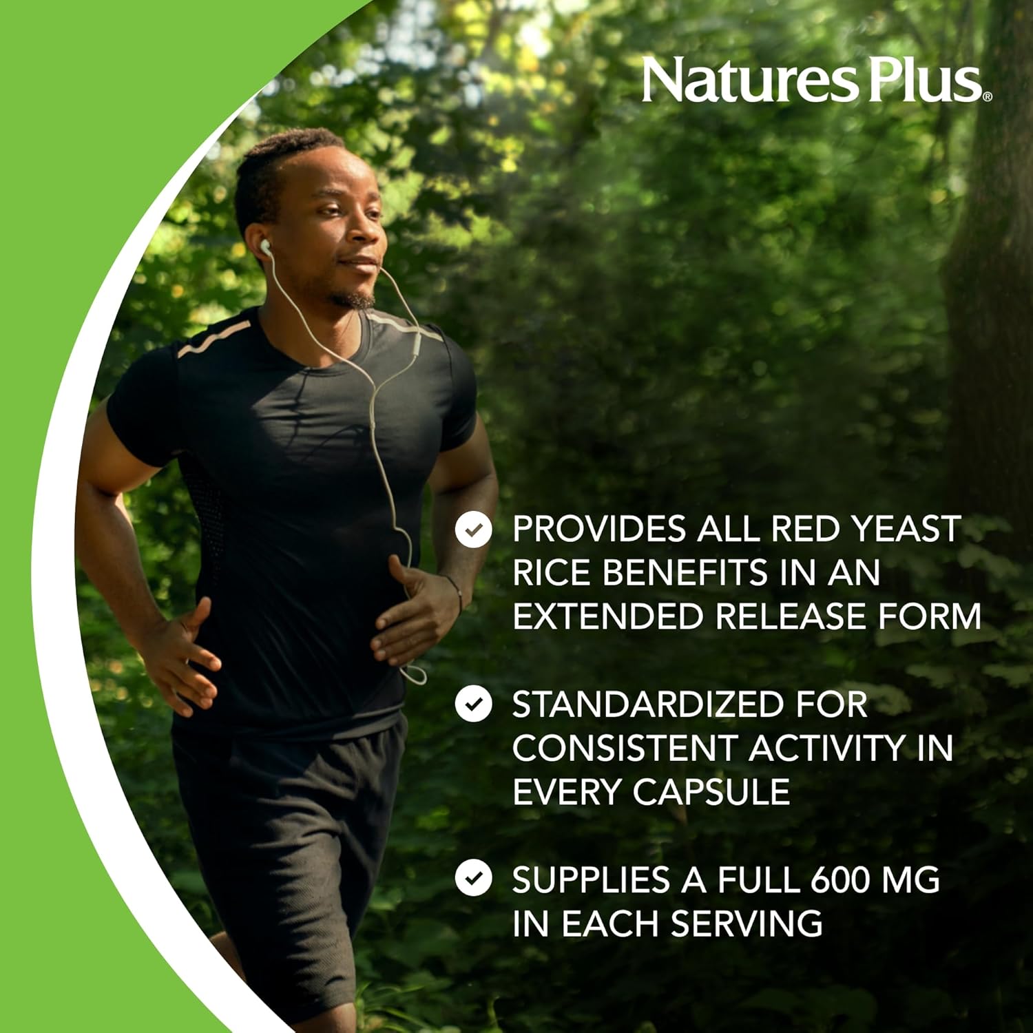 Natures Plus Herbal Actives Red Yeast Rice Extended Release 600mg - 60 Vegan Tablets - Cholesterol Support Supplement