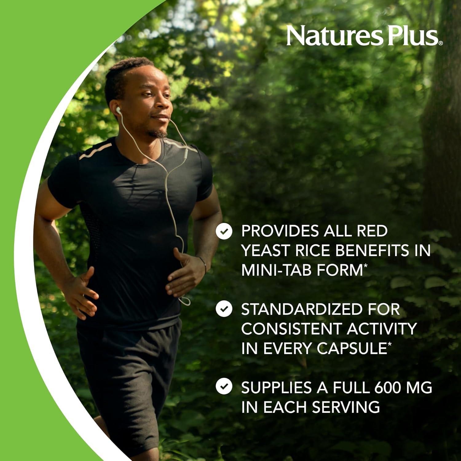 Natures Plus Herbal Actives Red Yeast Rice Extended Release 600mg Mini Tablets - Vegan Herbal Supplement